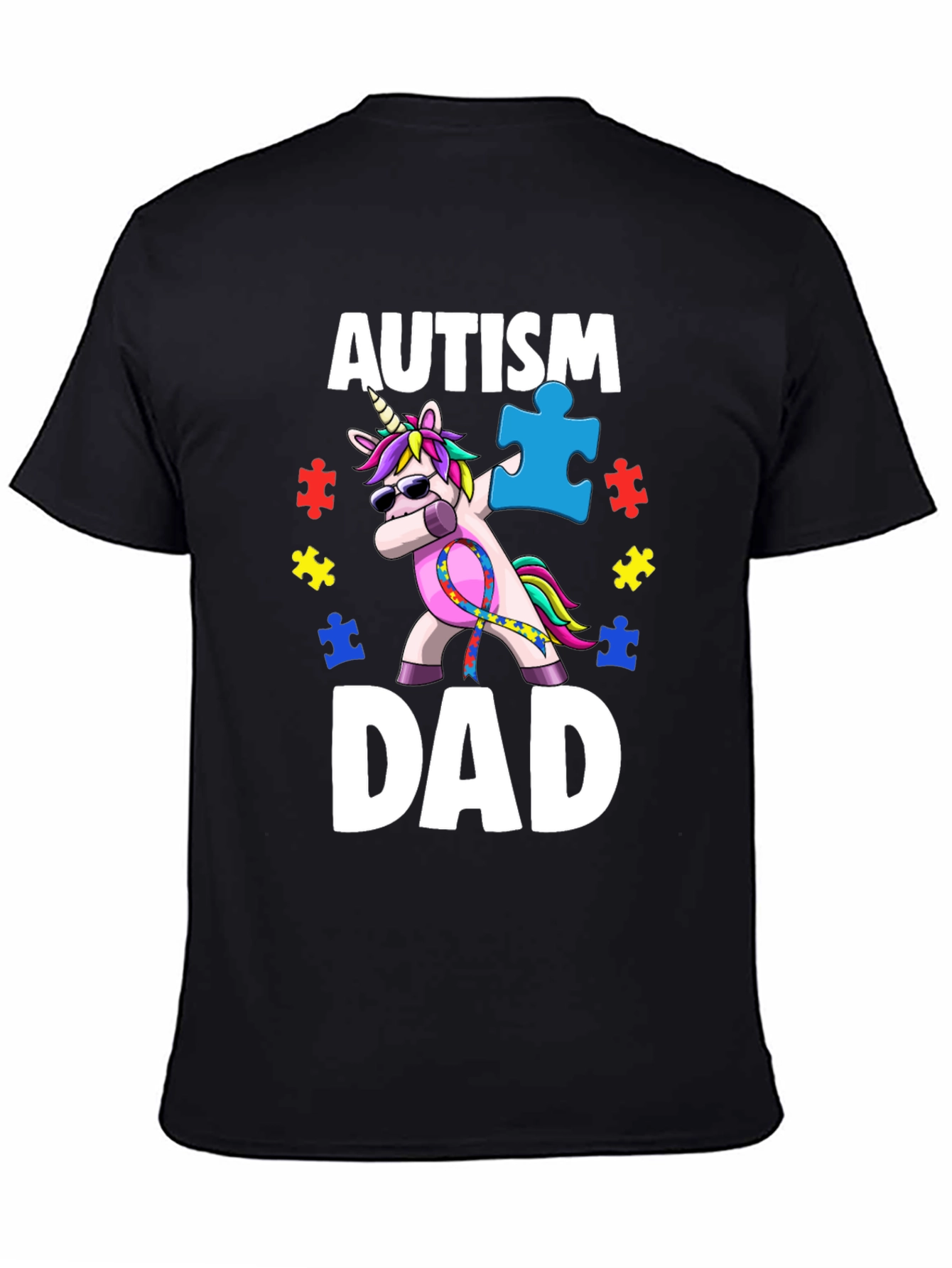 Autism Awareness Dad T-Shirt Unicorn Dabbing