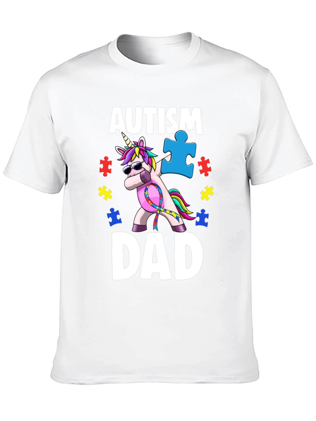Autism Awareness Dad T-Shirt Unicorn Dabbing