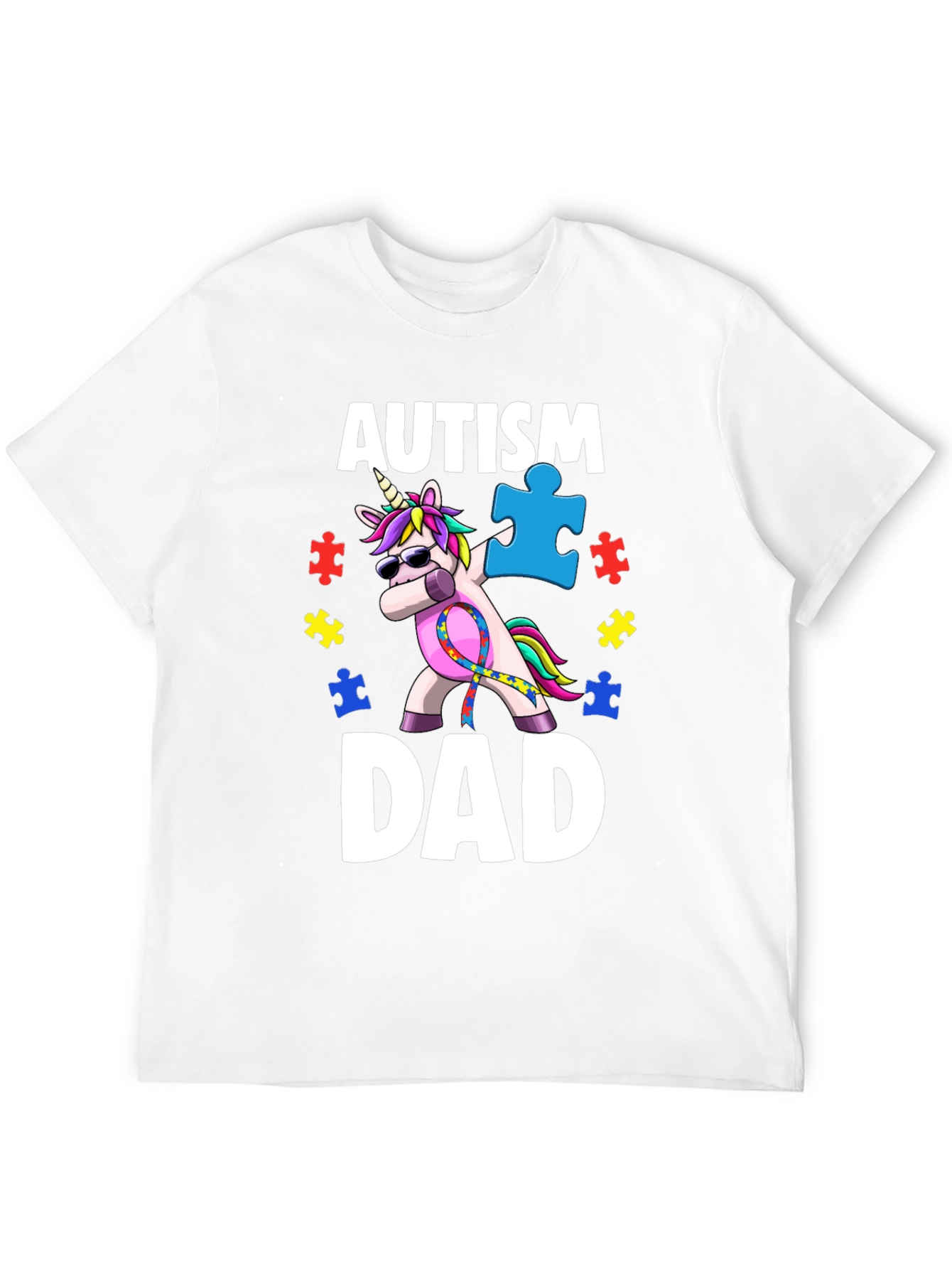 Autism Awareness Dad T-Shirt Unicorn Dabbing