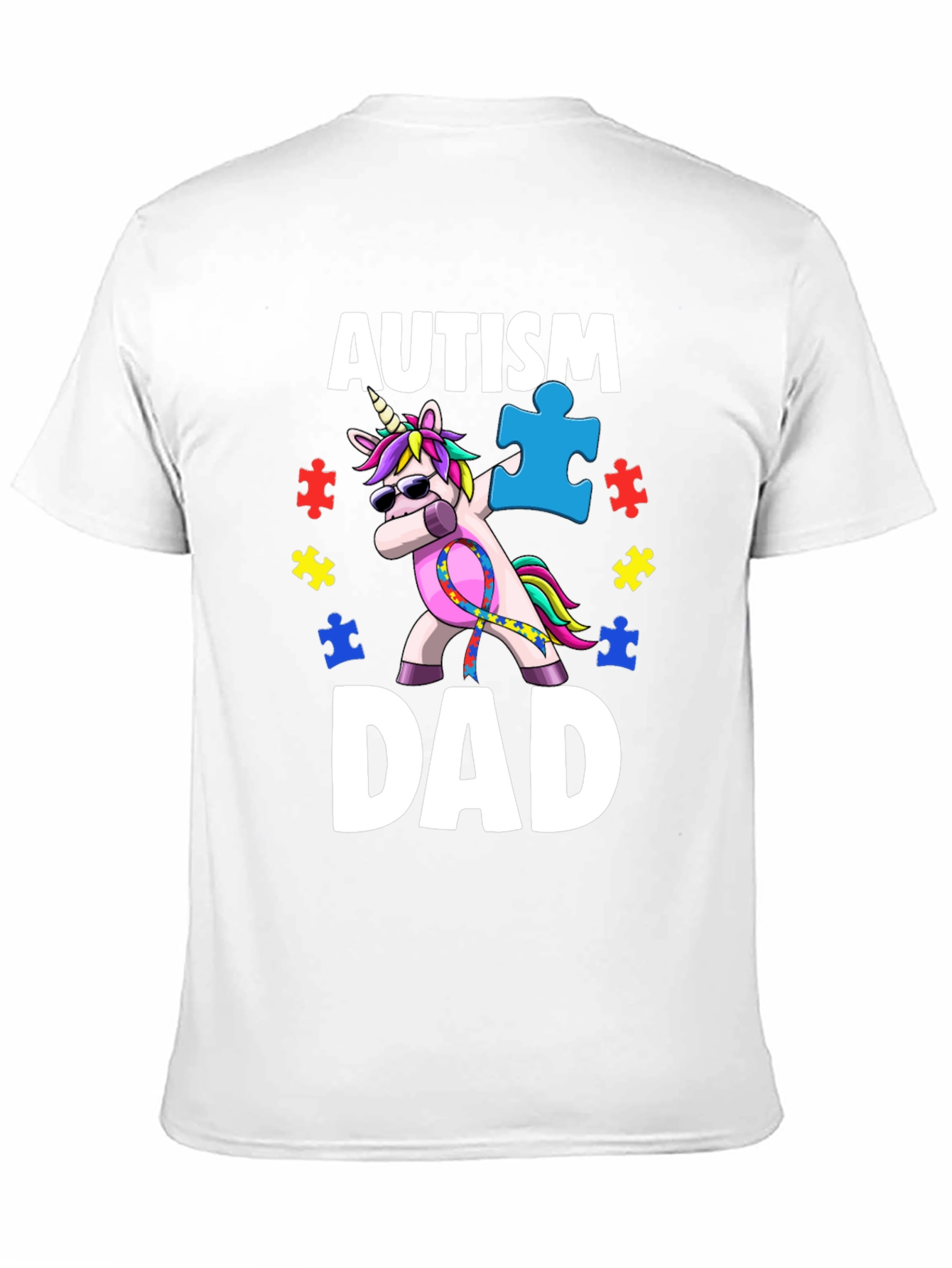 Autism Awareness Dad T-Shirt Unicorn Dabbing