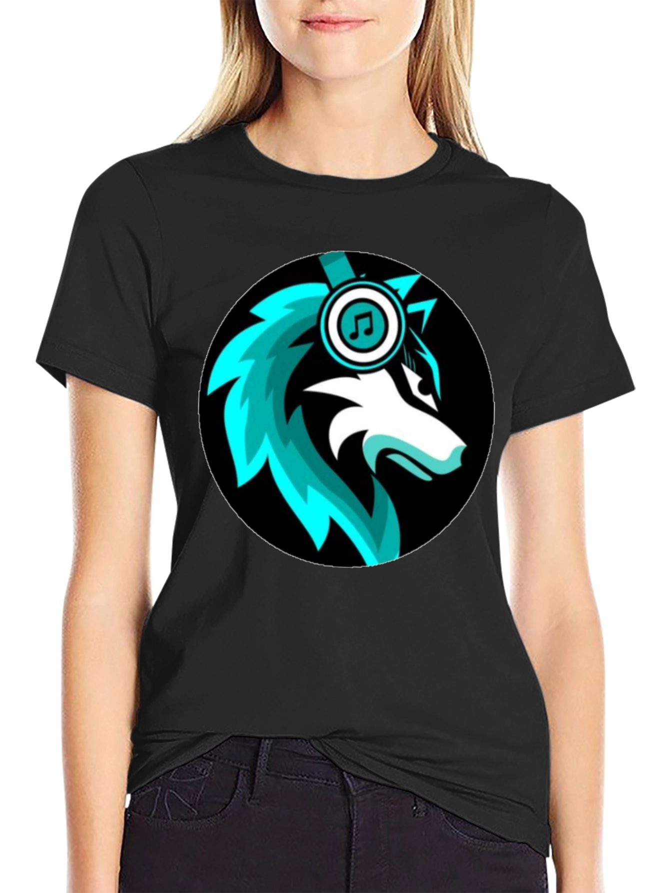 Wolf DJ Black T-Shirt - Music Lover Apparel