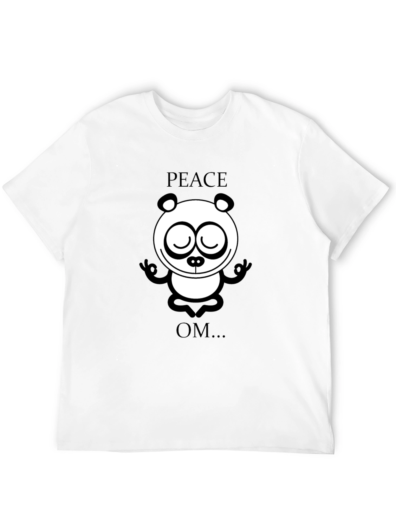 Peace Om Yoga Panda Black T-Shirt