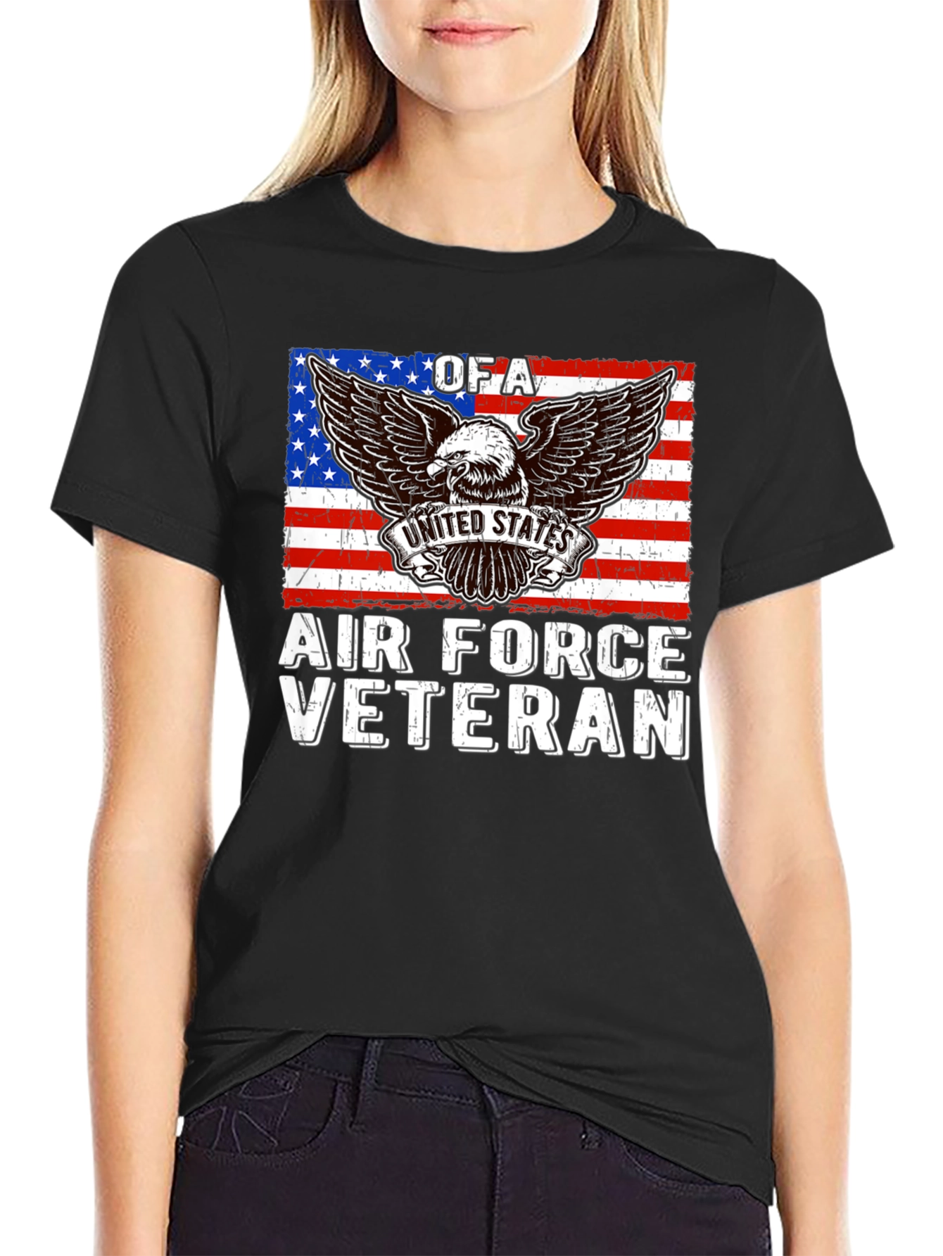 Air Force Veteran T-Shirt USA Flag Eagle