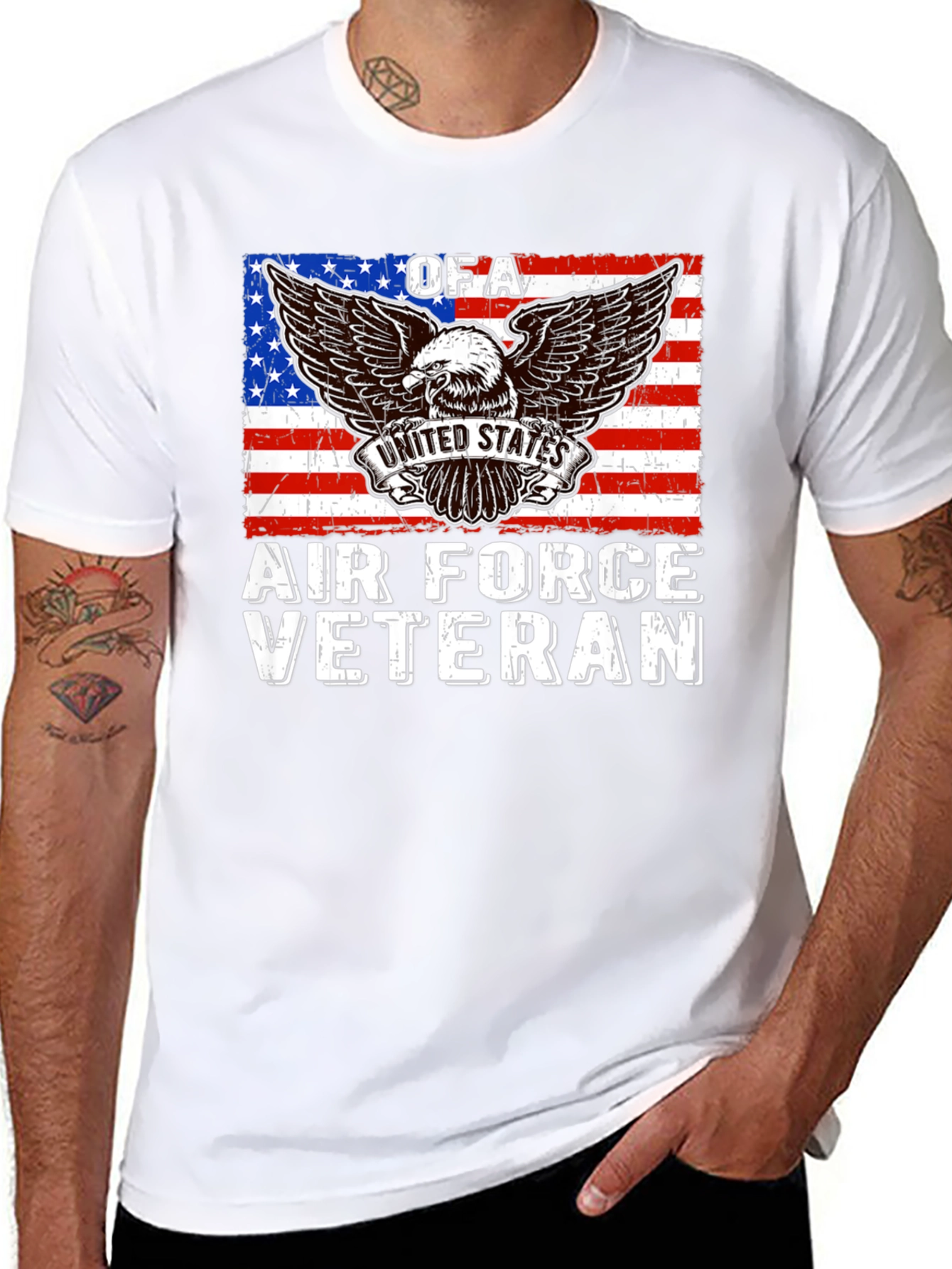 Air Force Veteran T-Shirt USA Flag Eagle