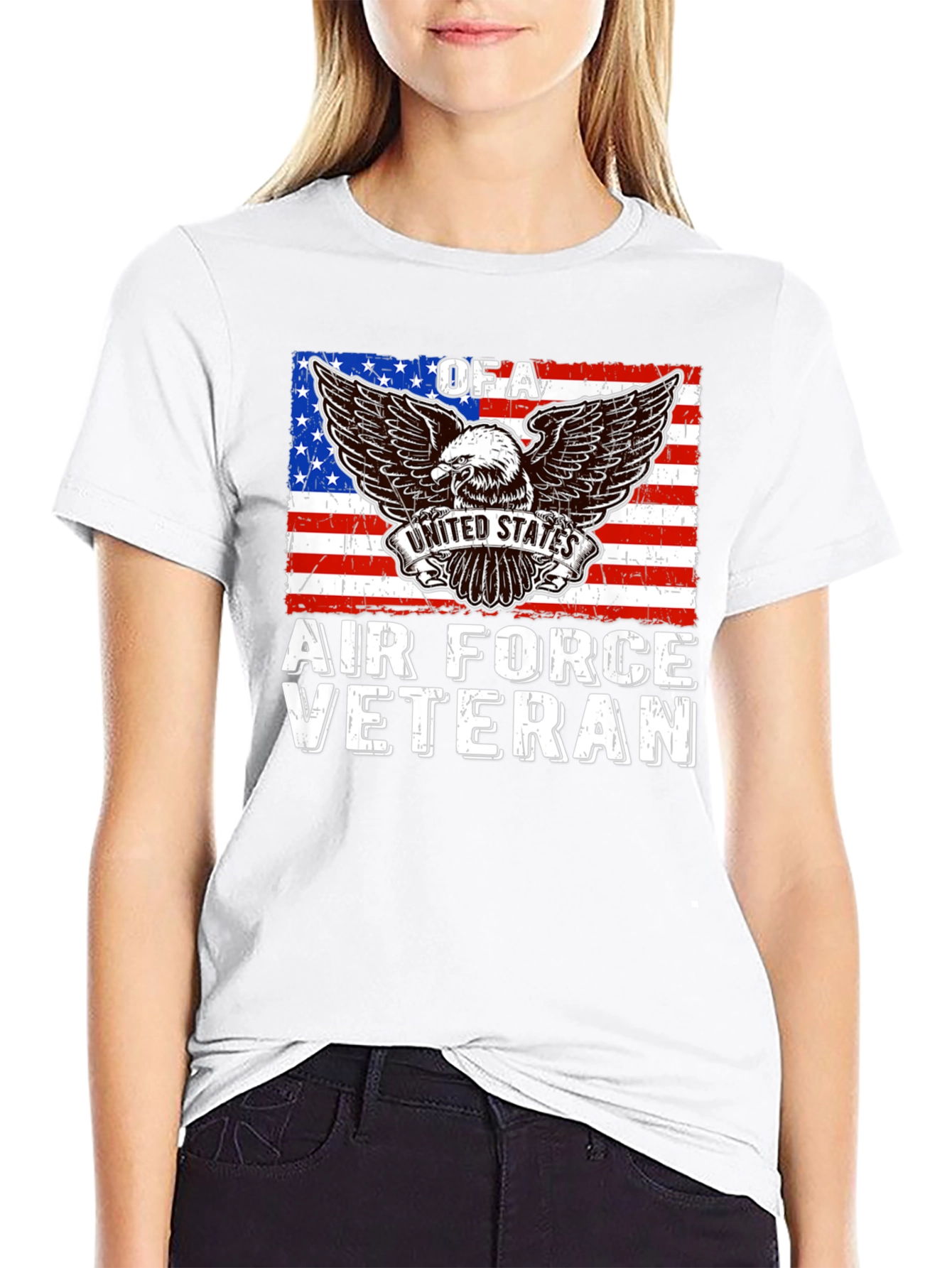 Air Force Veteran T-Shirt USA Flag Eagle
