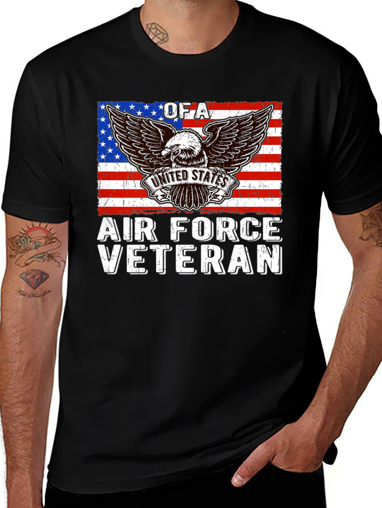 Air Force Veteran T-Shirt USA Flag Eagle
