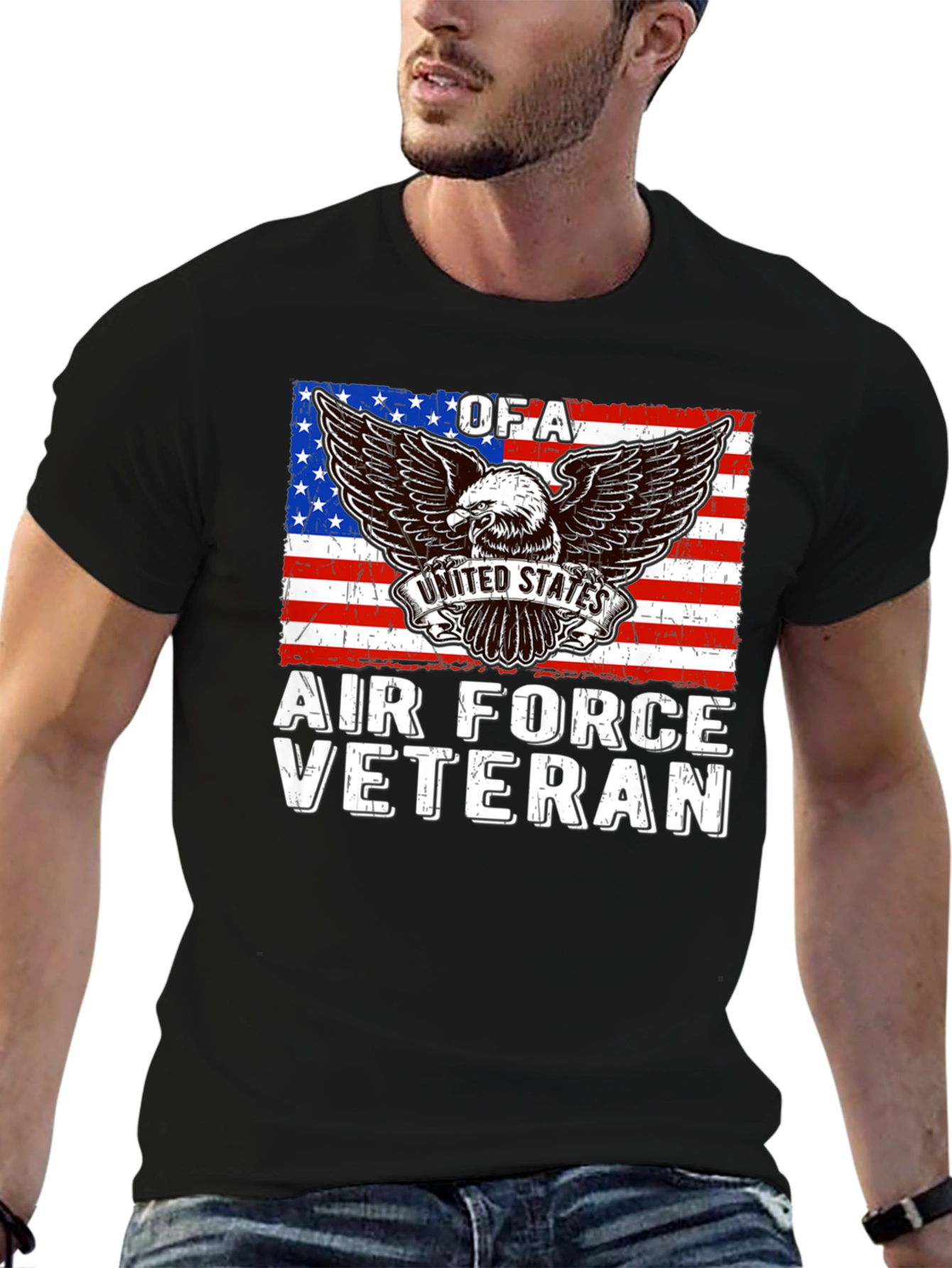 Air Force Veteran T-Shirt USA Flag Eagle
