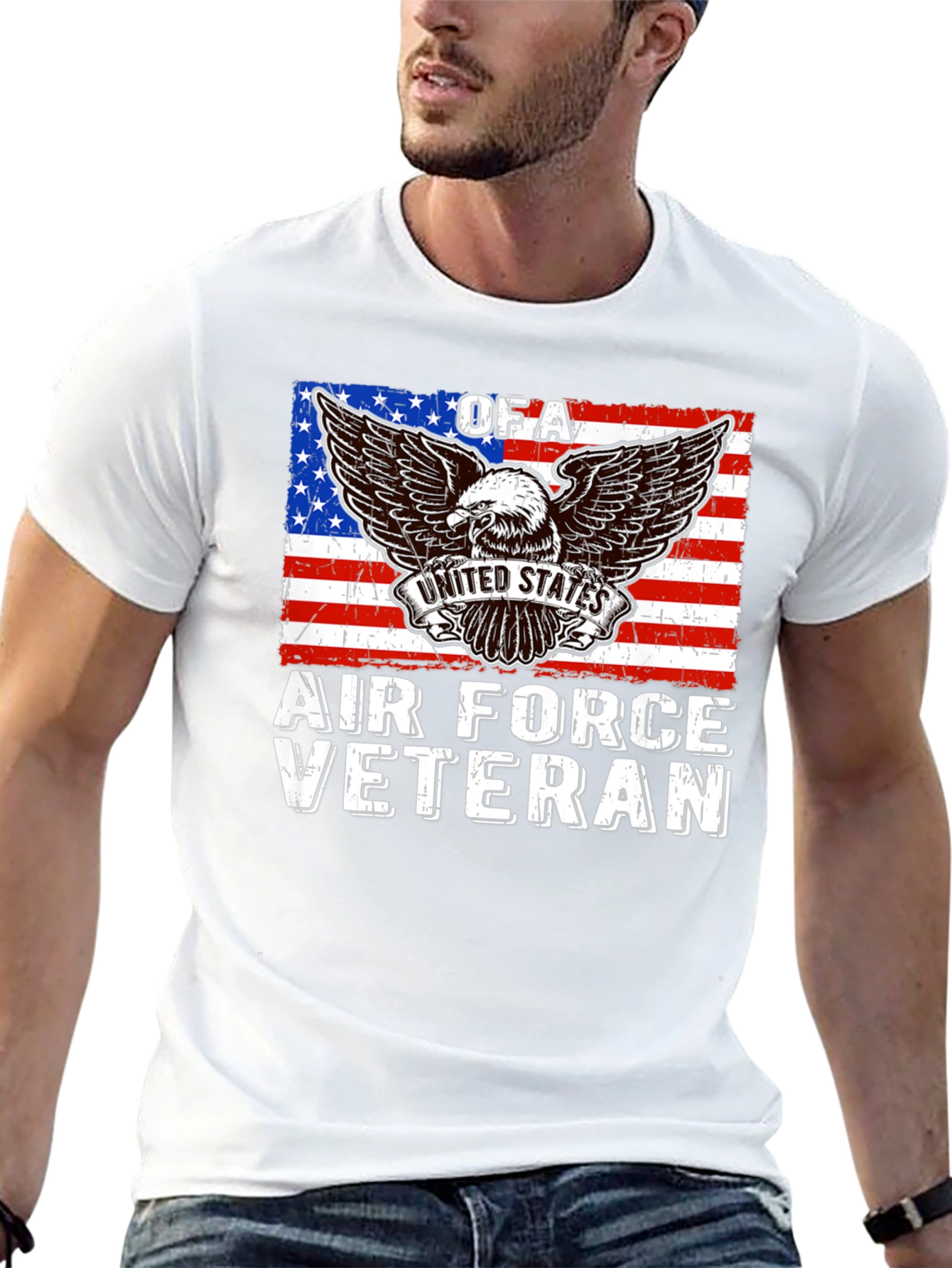 Air Force Veteran T-Shirt USA Flag Eagle