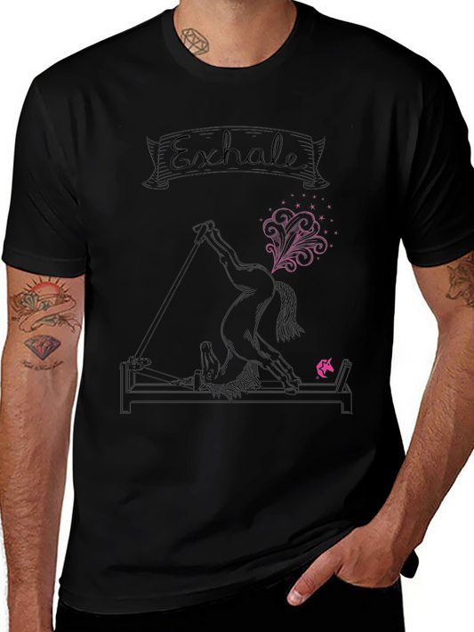 Exhale Unicorn Yoga Funny Graphic T-Shirt