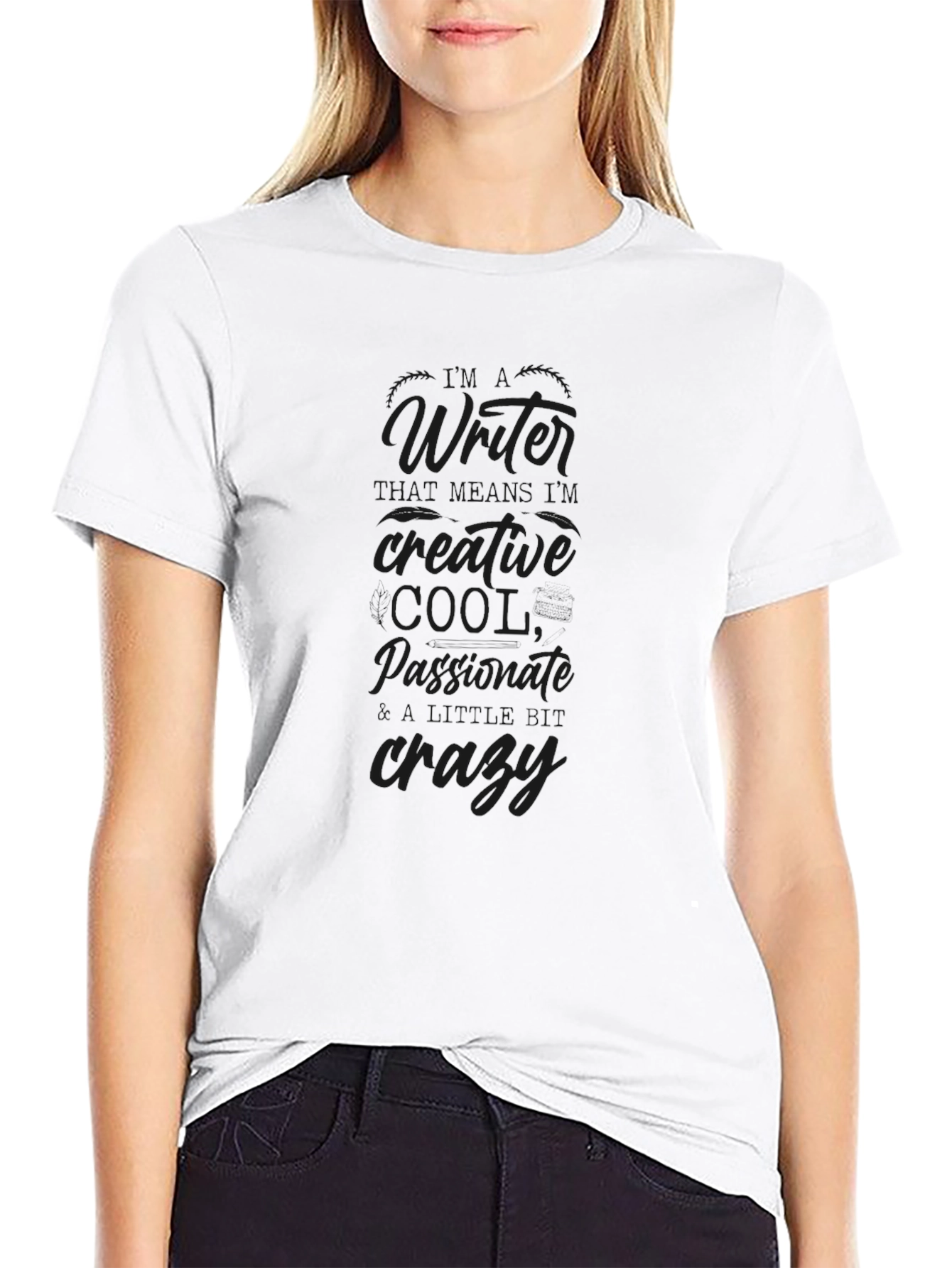 Writer Creative Cool Black T-Shirt