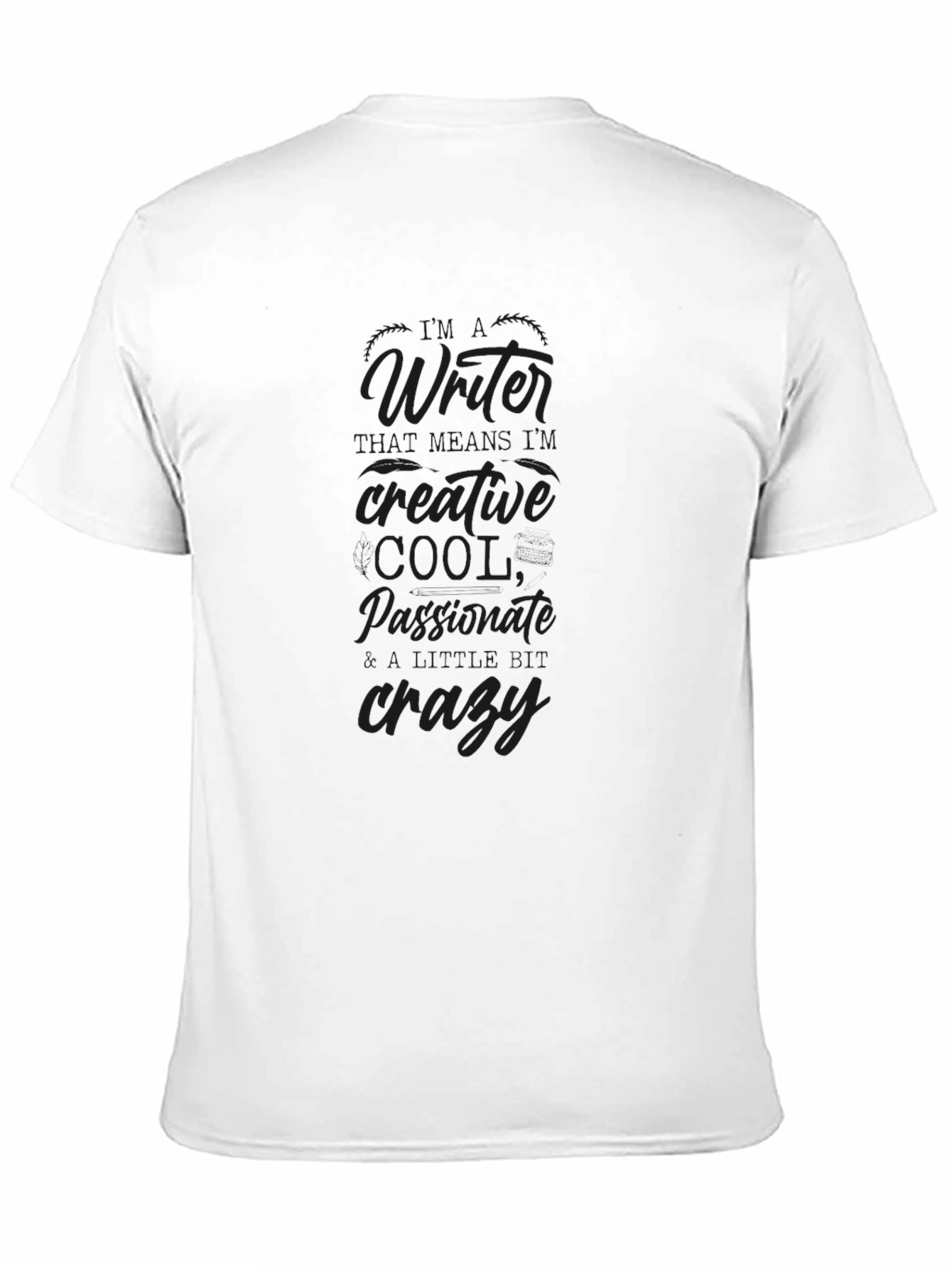 Writer Creative Cool Black T-Shirt