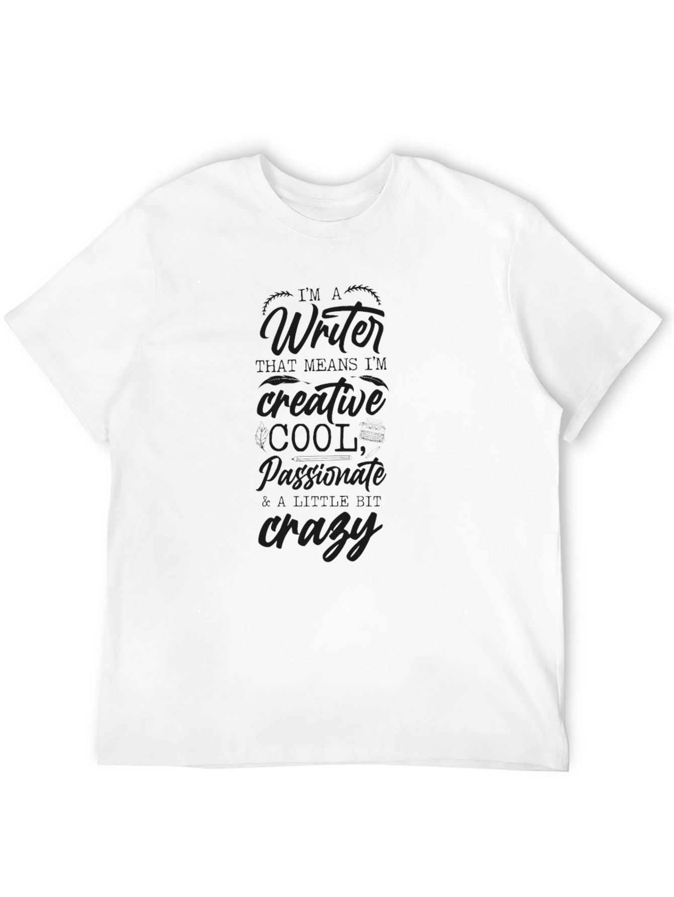 Writer Creative Cool Black T-Shirt