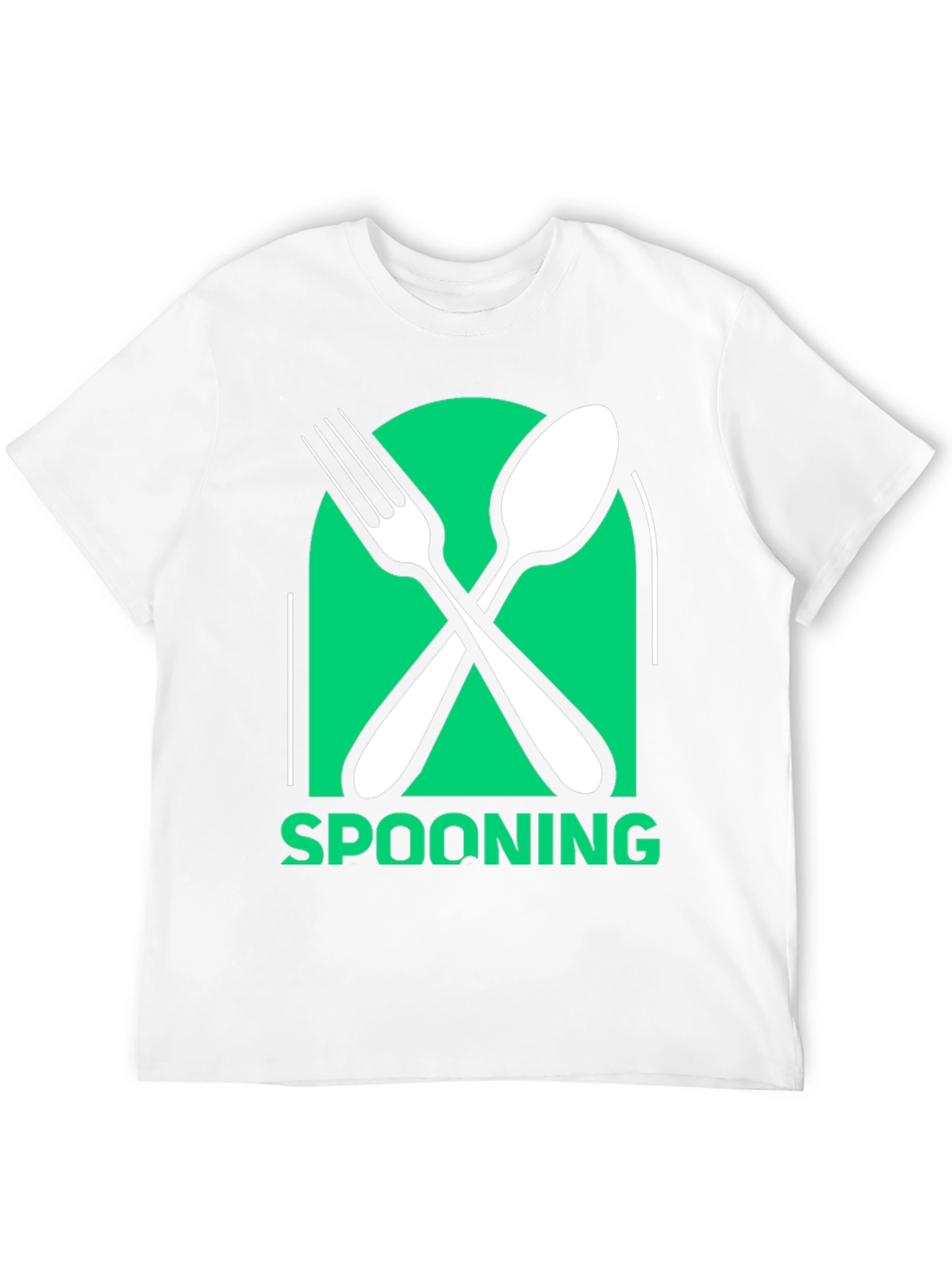Spooning Utensil Graphic Tee - Casual Black T-Shirt