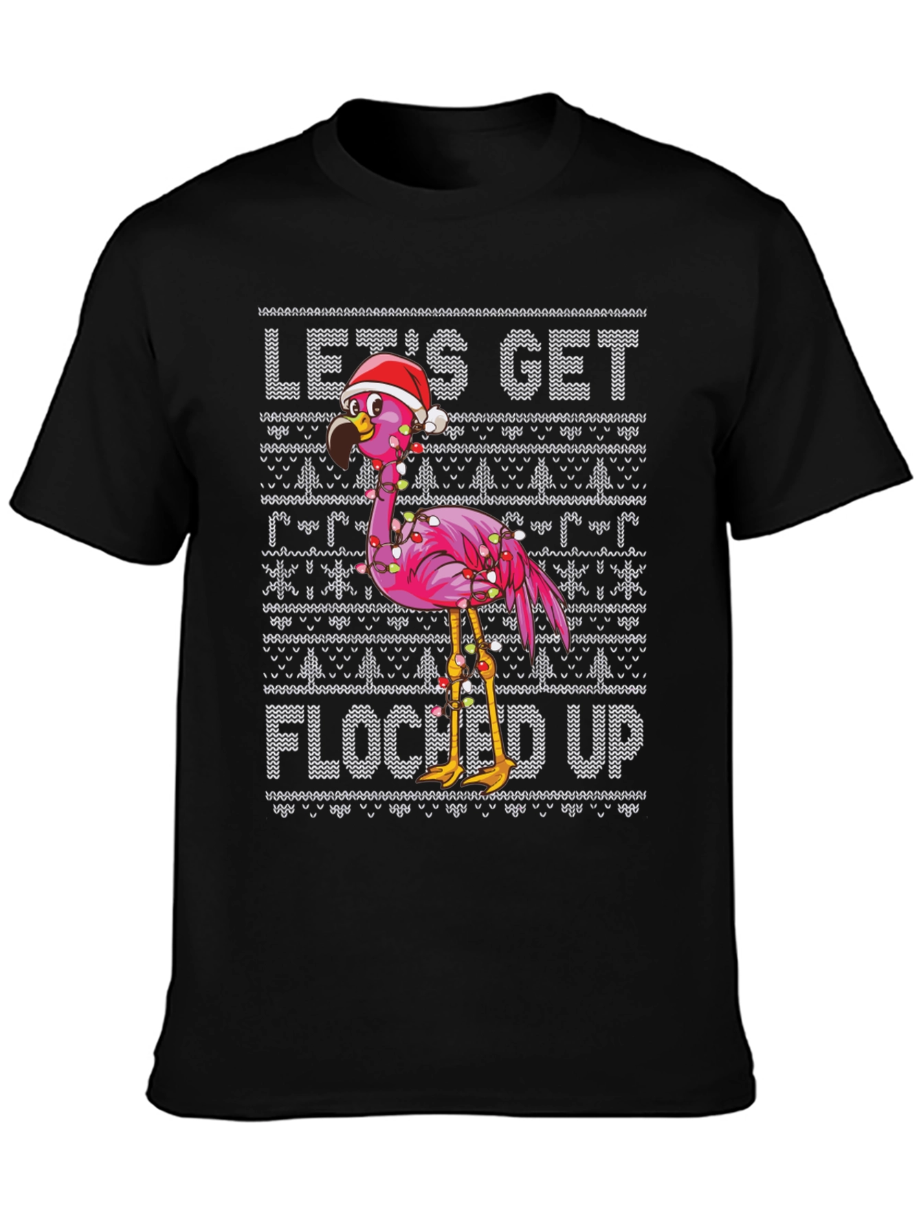 Festive Flamingo Christmas Graphic Tee