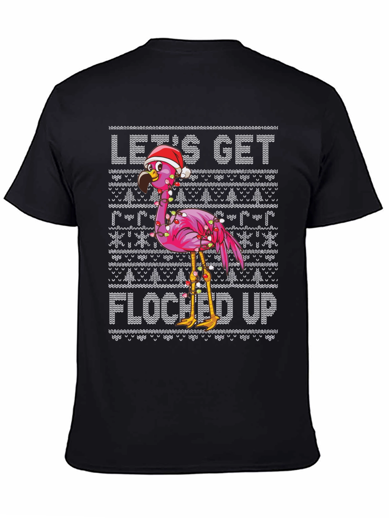Festive Flamingo Christmas Graphic Tee