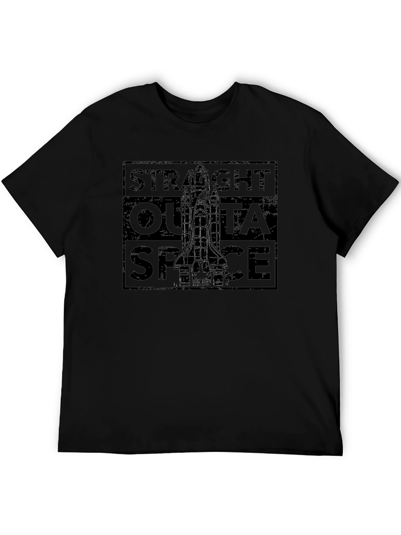 Straight Outta Space Black Graphic T-Shirt
