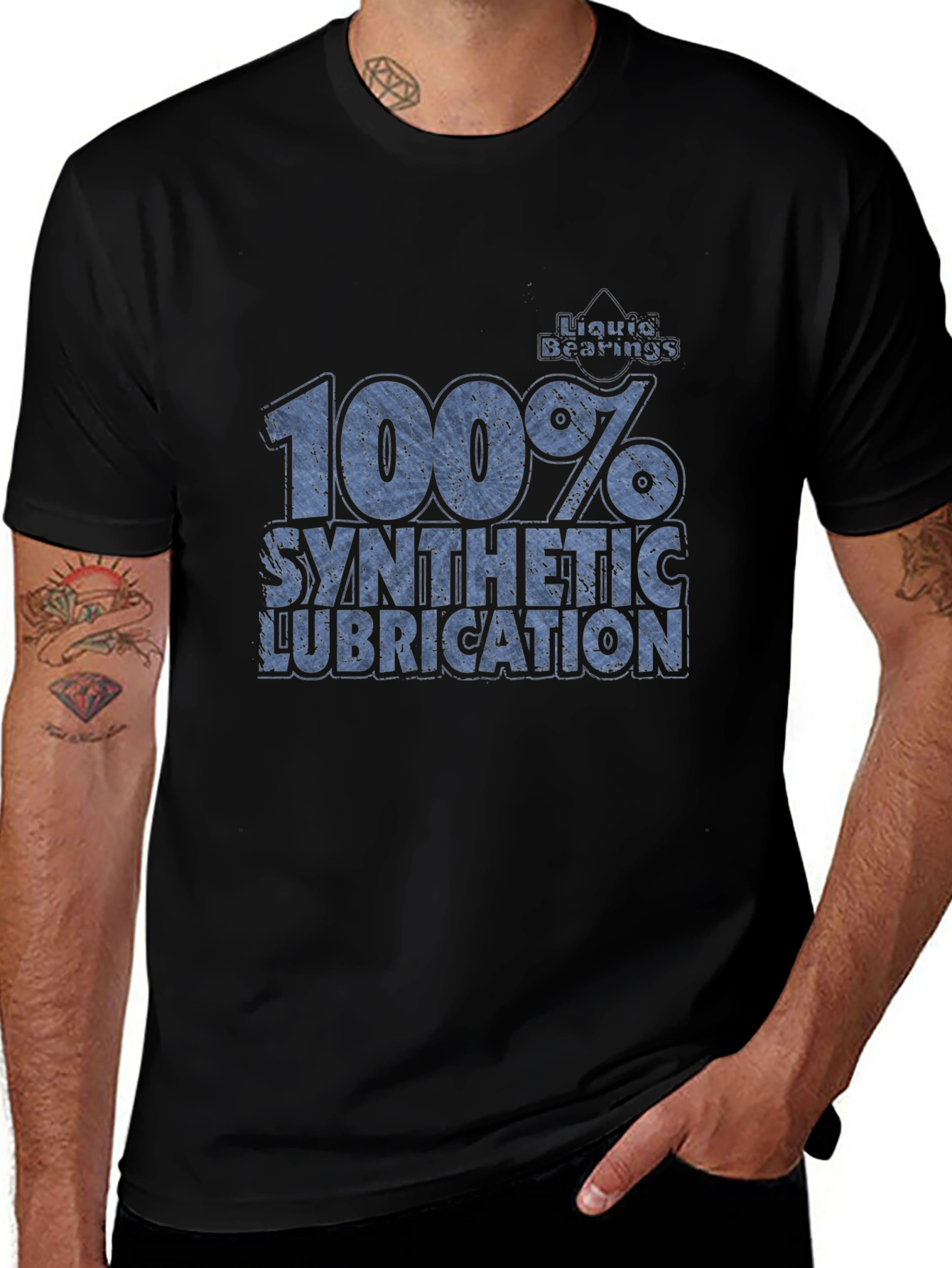 100% Synthetic Lubrication Black T-Shirt