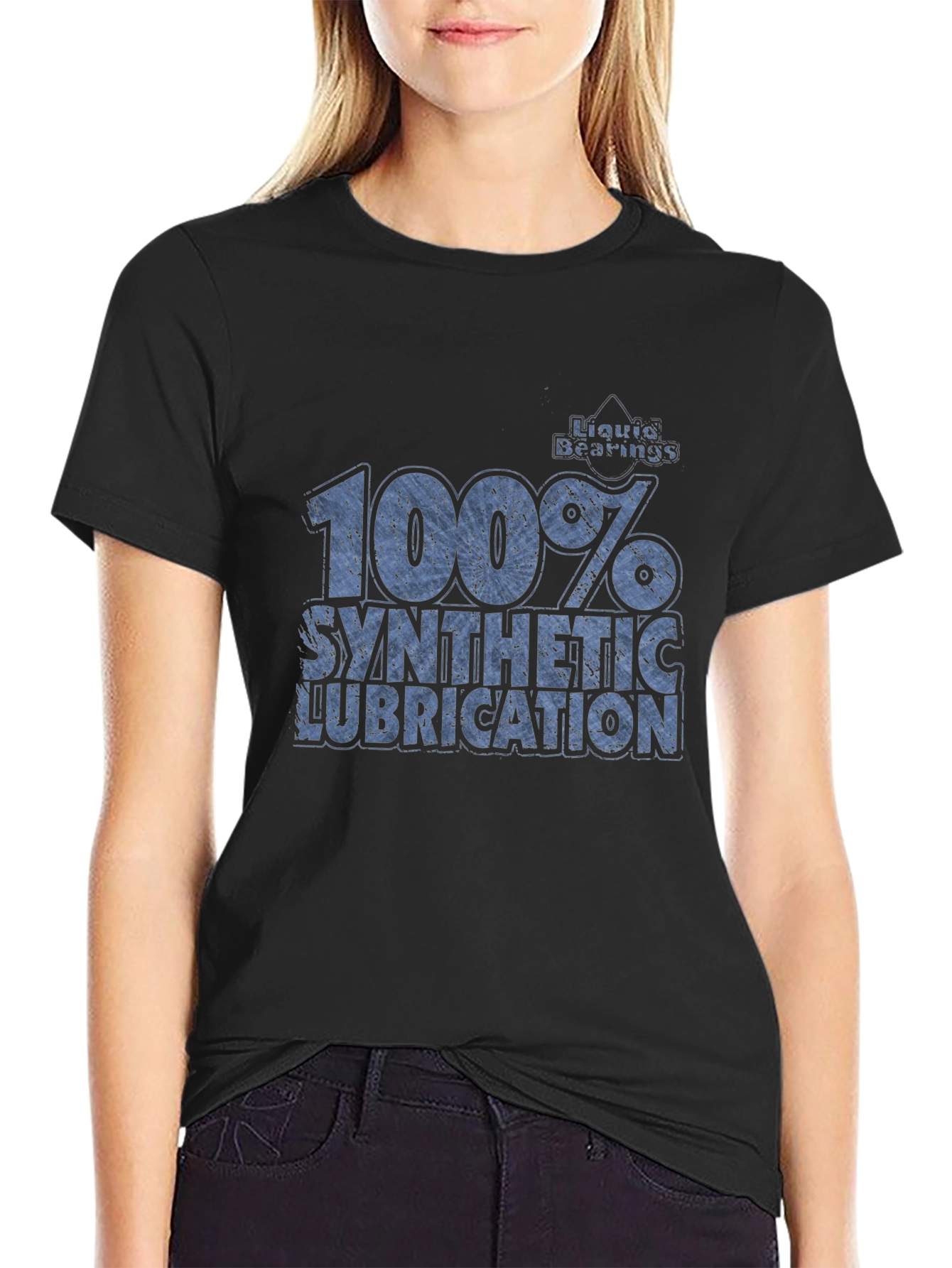 100% Synthetic Lubrication Black T-Shirt