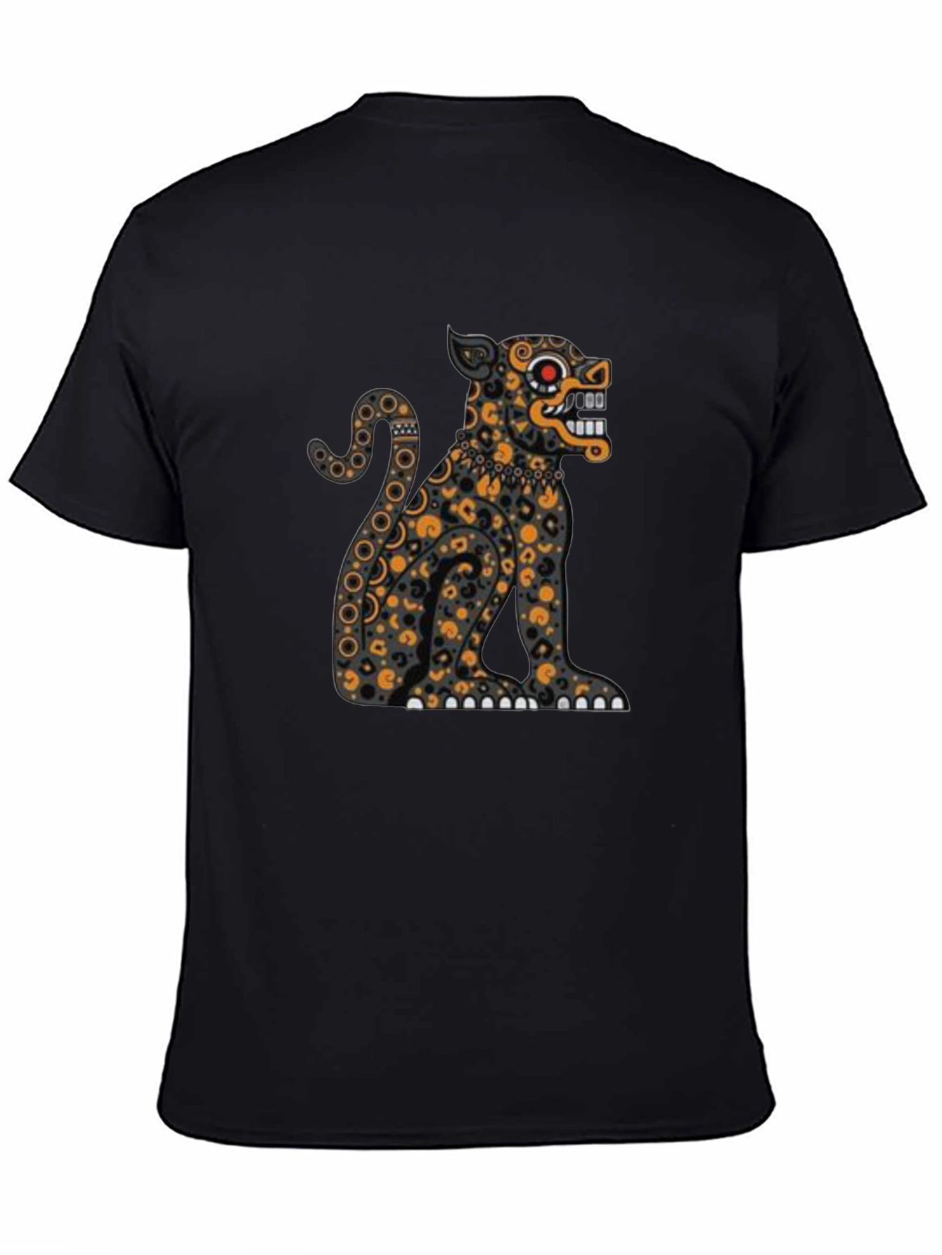 Aztec Jaguar Graphic Tee - Stylish Black T-Shirt