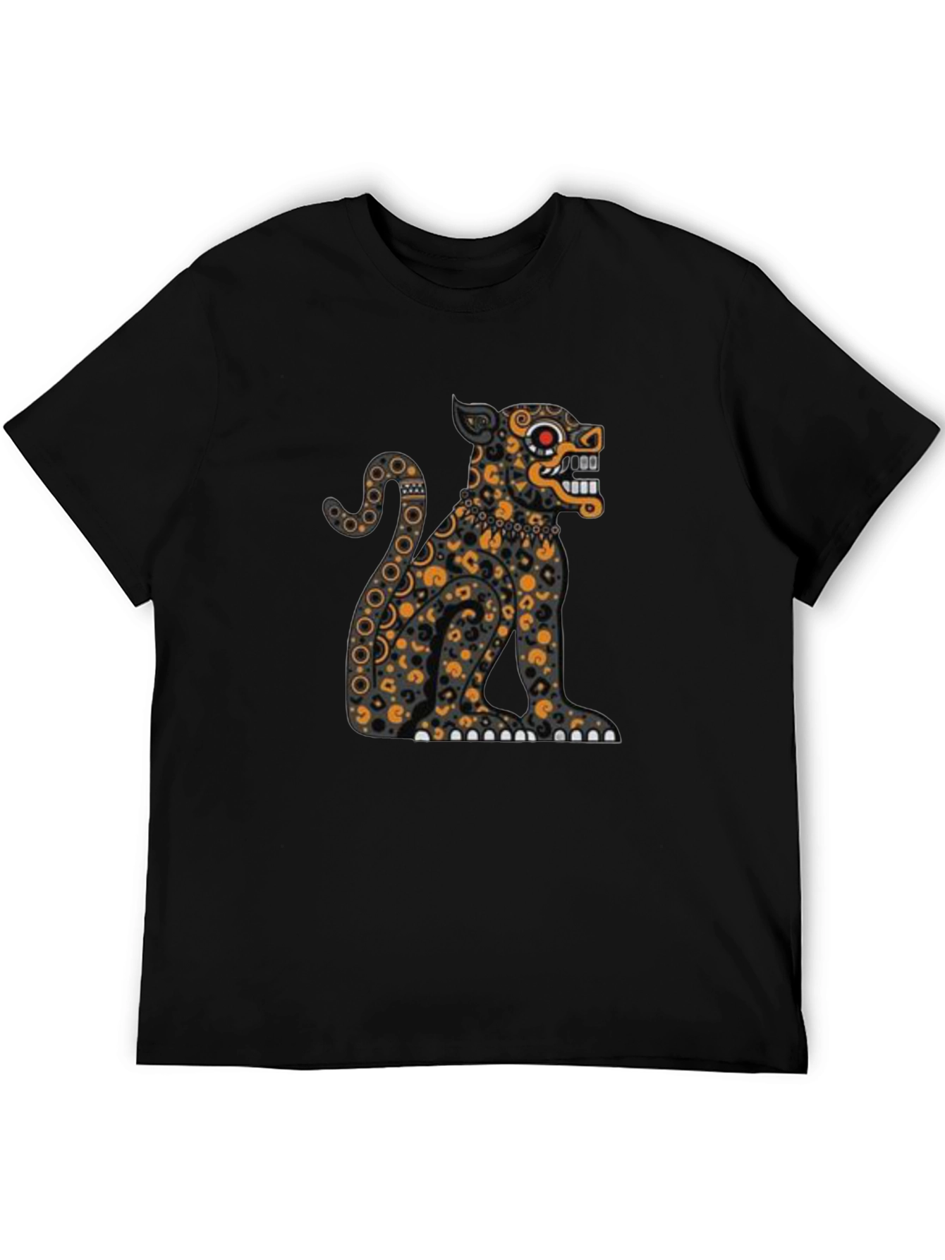 Aztec Jaguar Graphic Tee - Stylish Black T-Shirt