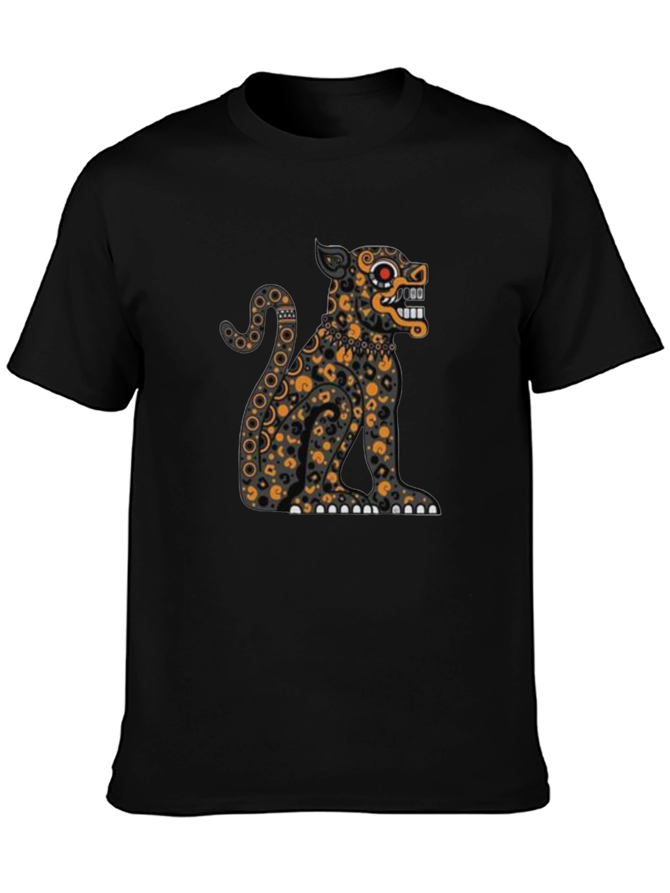 Aztec Jaguar Graphic Tee - Stylish Black T-Shirt
