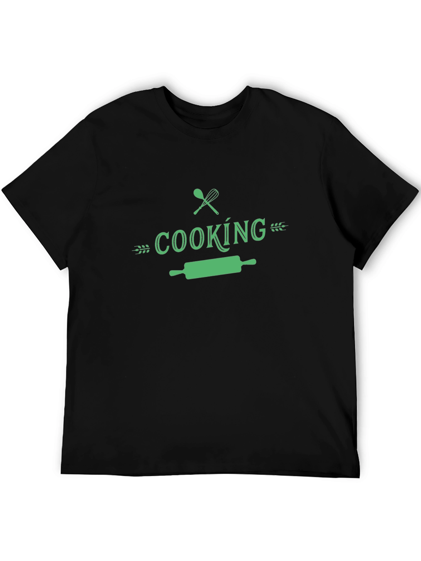 Cooking Themed Black Cotton T-Shirt