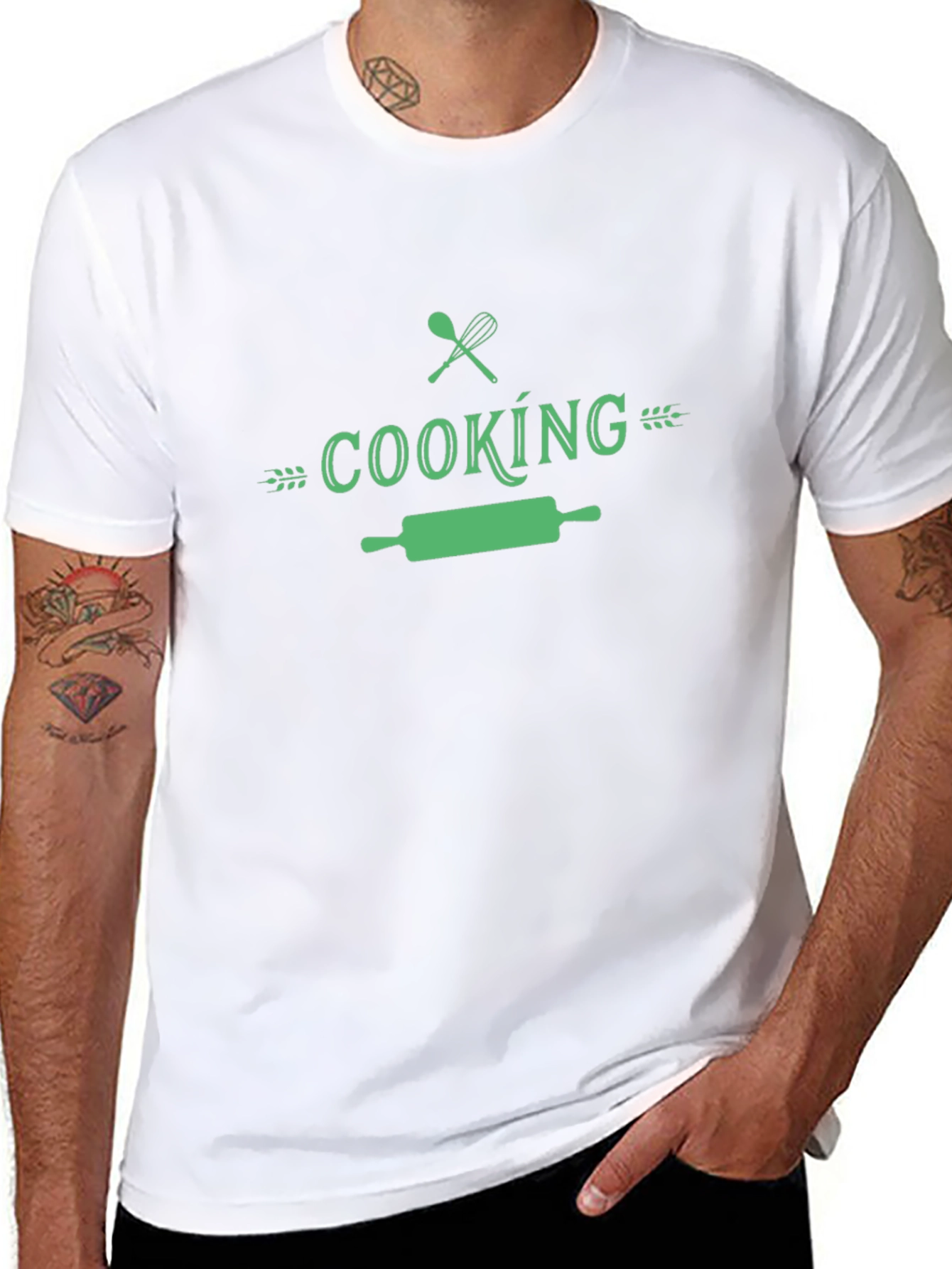 Cooking Themed Black Cotton T-Shirt