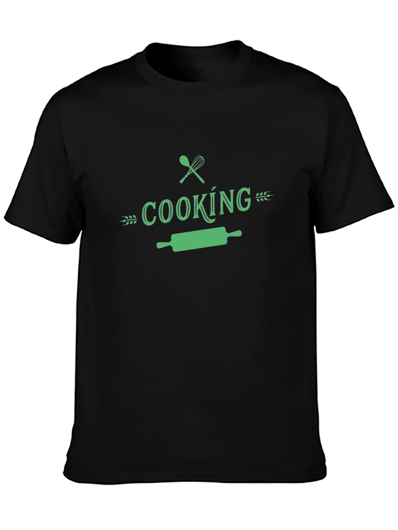 Cooking Themed Black Cotton T-Shirt