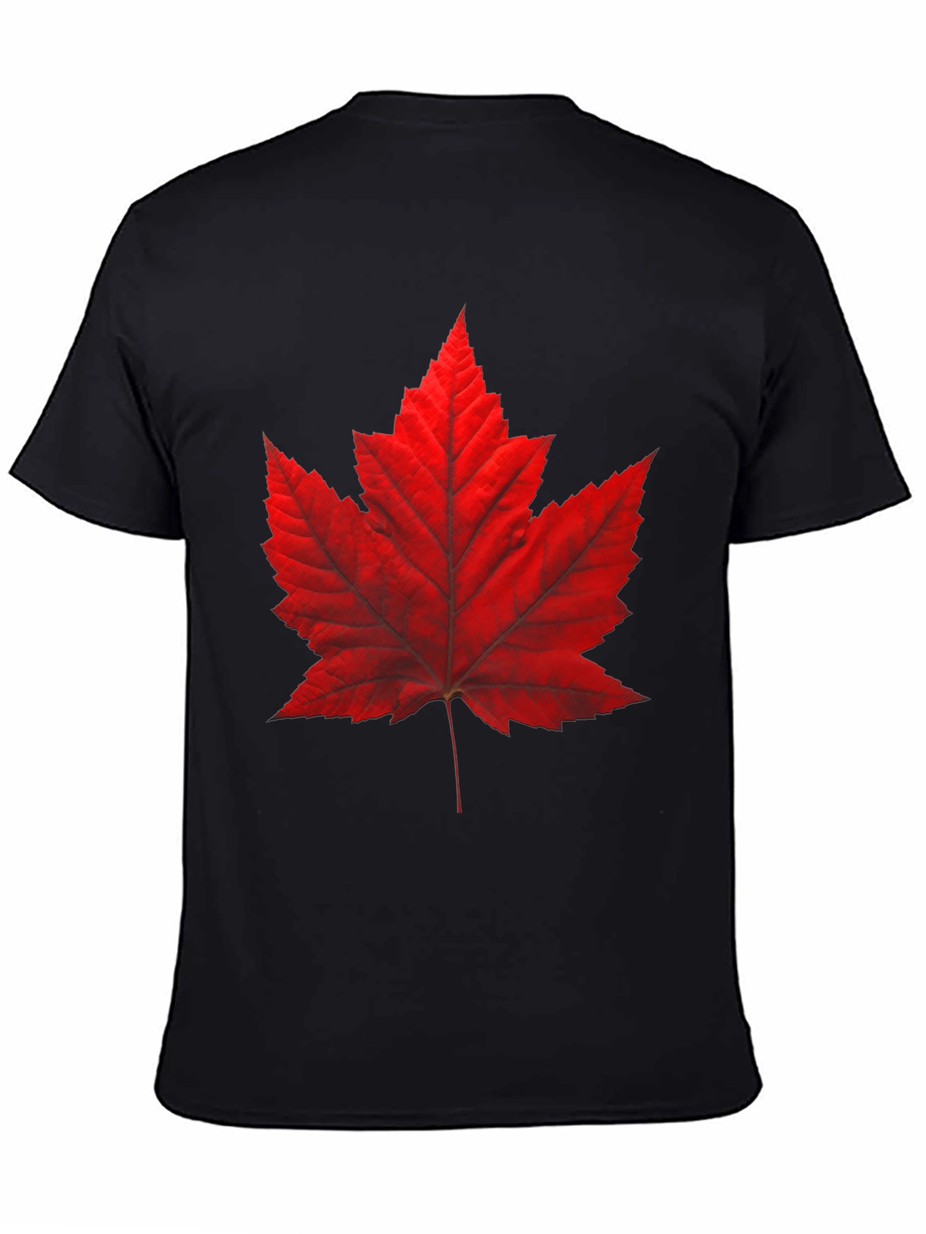 Maple Leaf Graphic Tee - Casual Black T-Shirt