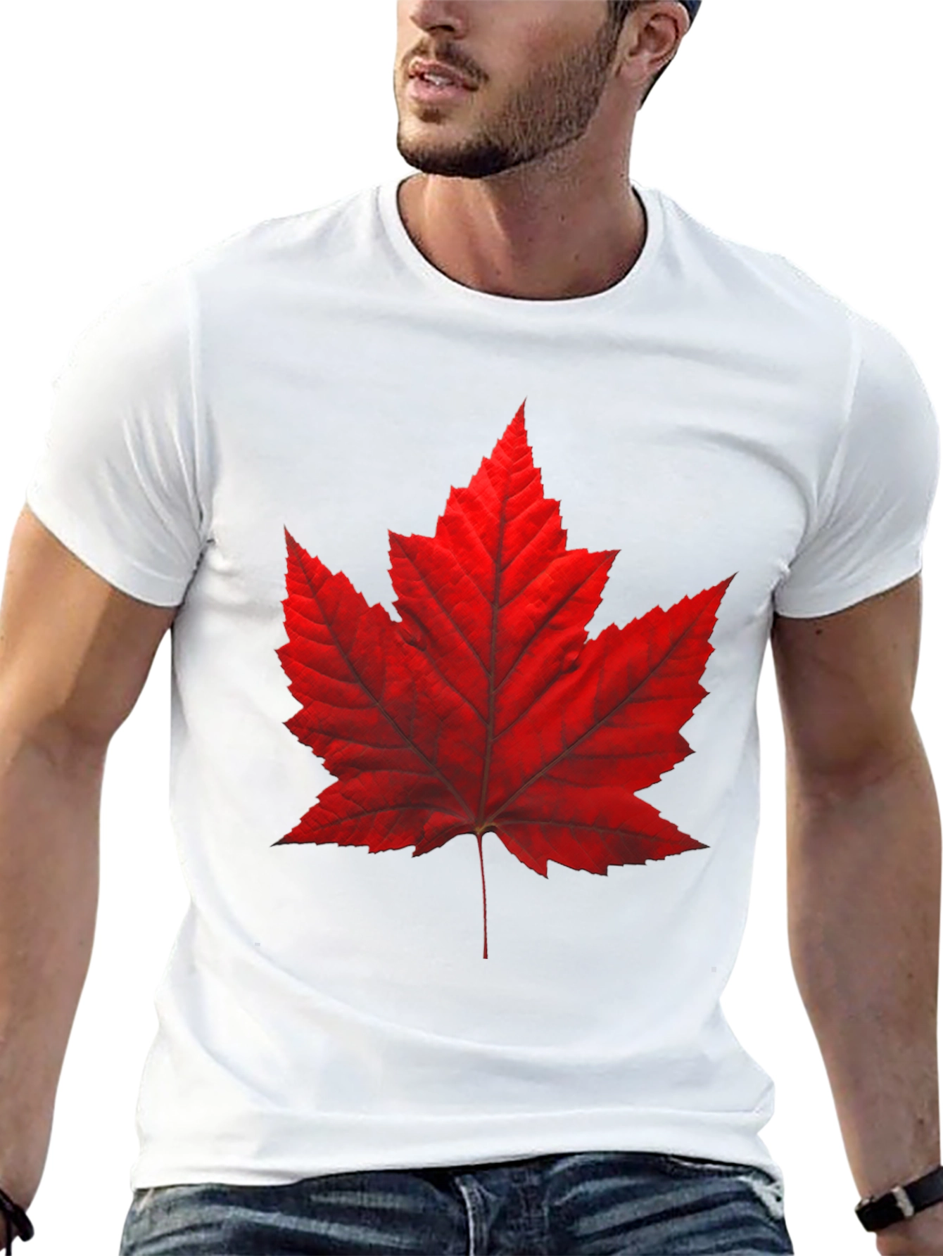 Maple Leaf Graphic Tee - Casual Black T-Shirt