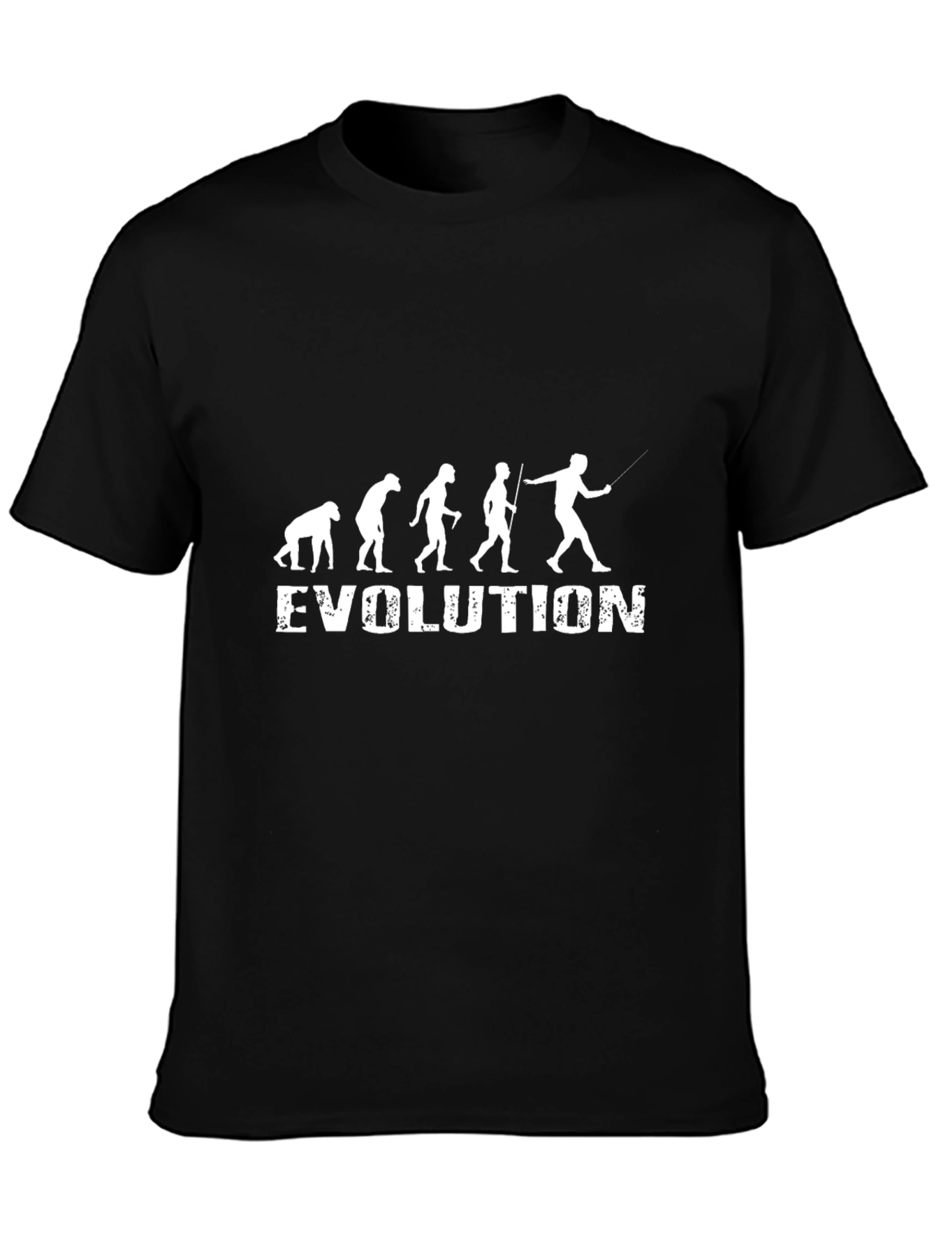 Evolution Fishing T-Shirt - Black Cotton Tee
