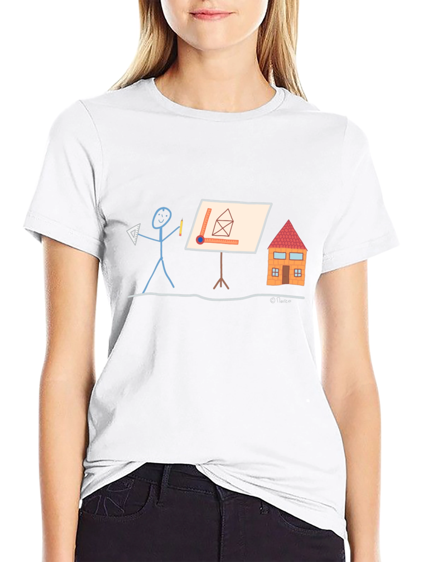 Architect Stick Figure Graphic Tee - Black