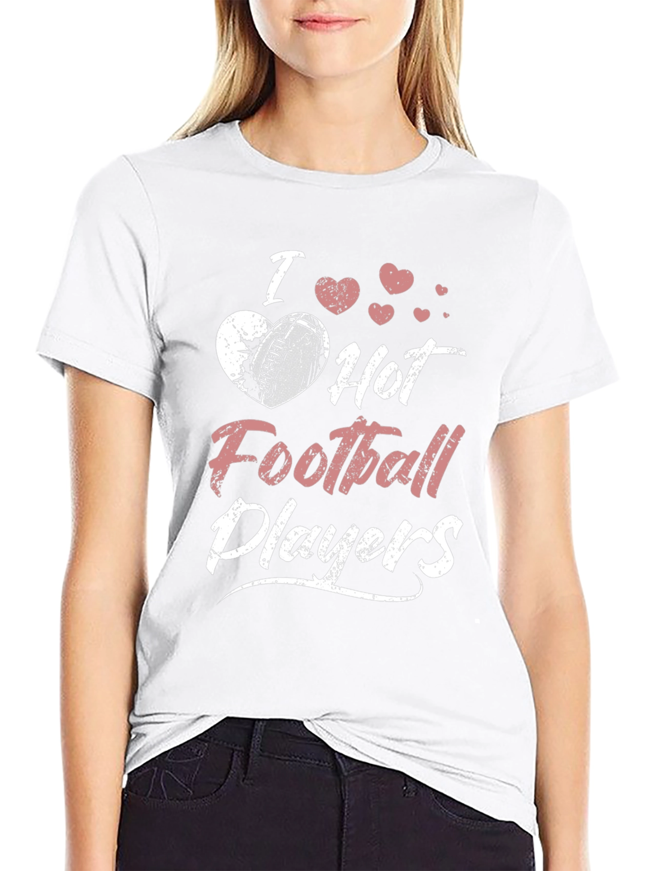 I Heart Hot Football Players Graphic T-Shirt