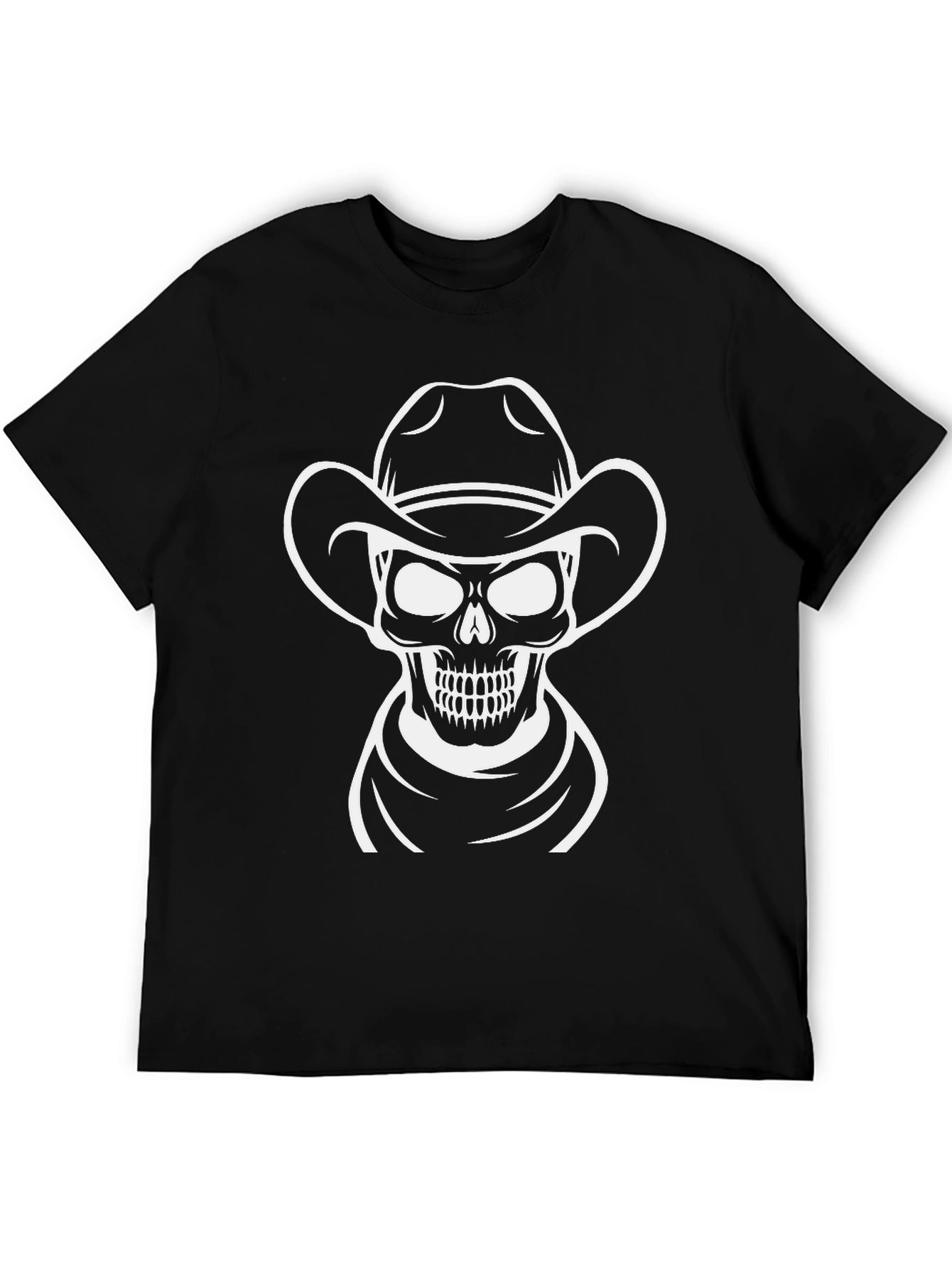 Cowboy Skull Graphic T-Shirt - Black