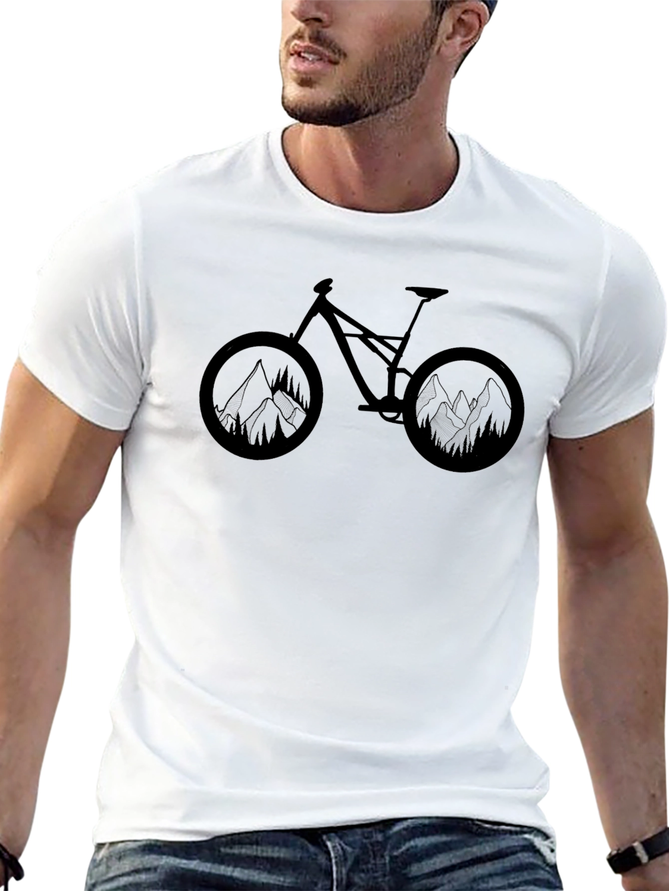 Mountain Bike Graphic T-Shirt - Black