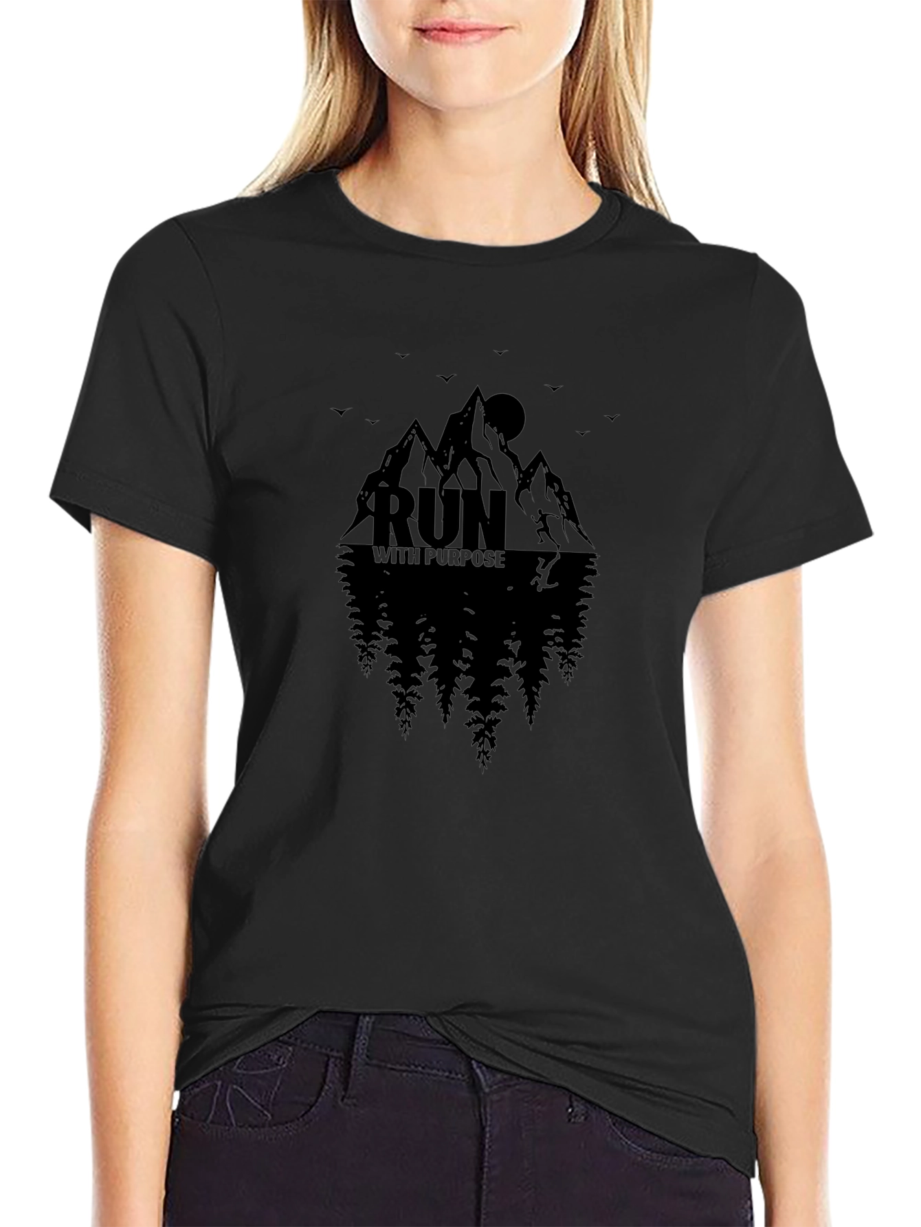 Run with Purpose Graphic T-Shirt - Mountain Design
