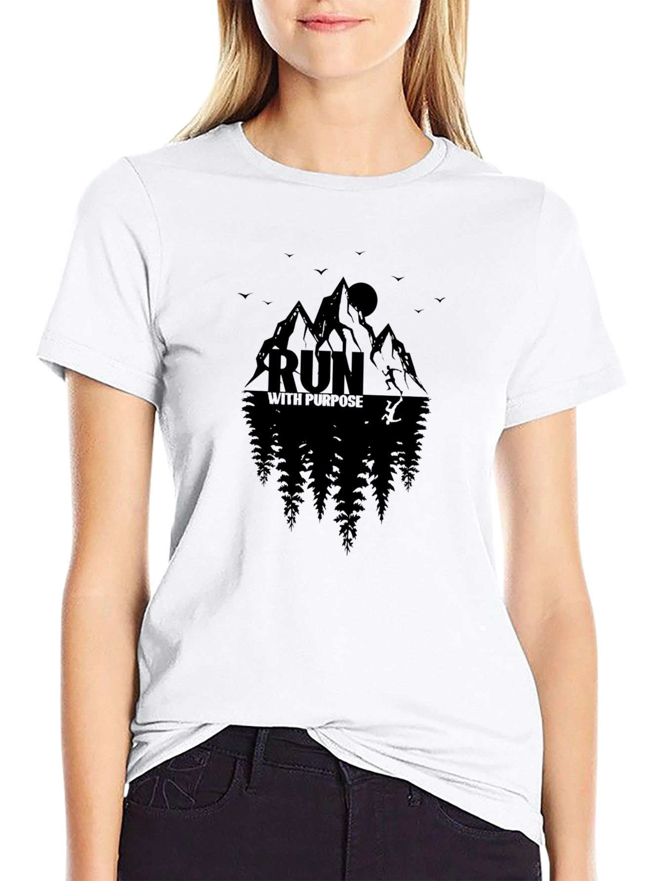 Run with Purpose Graphic T-Shirt - Mountain Design