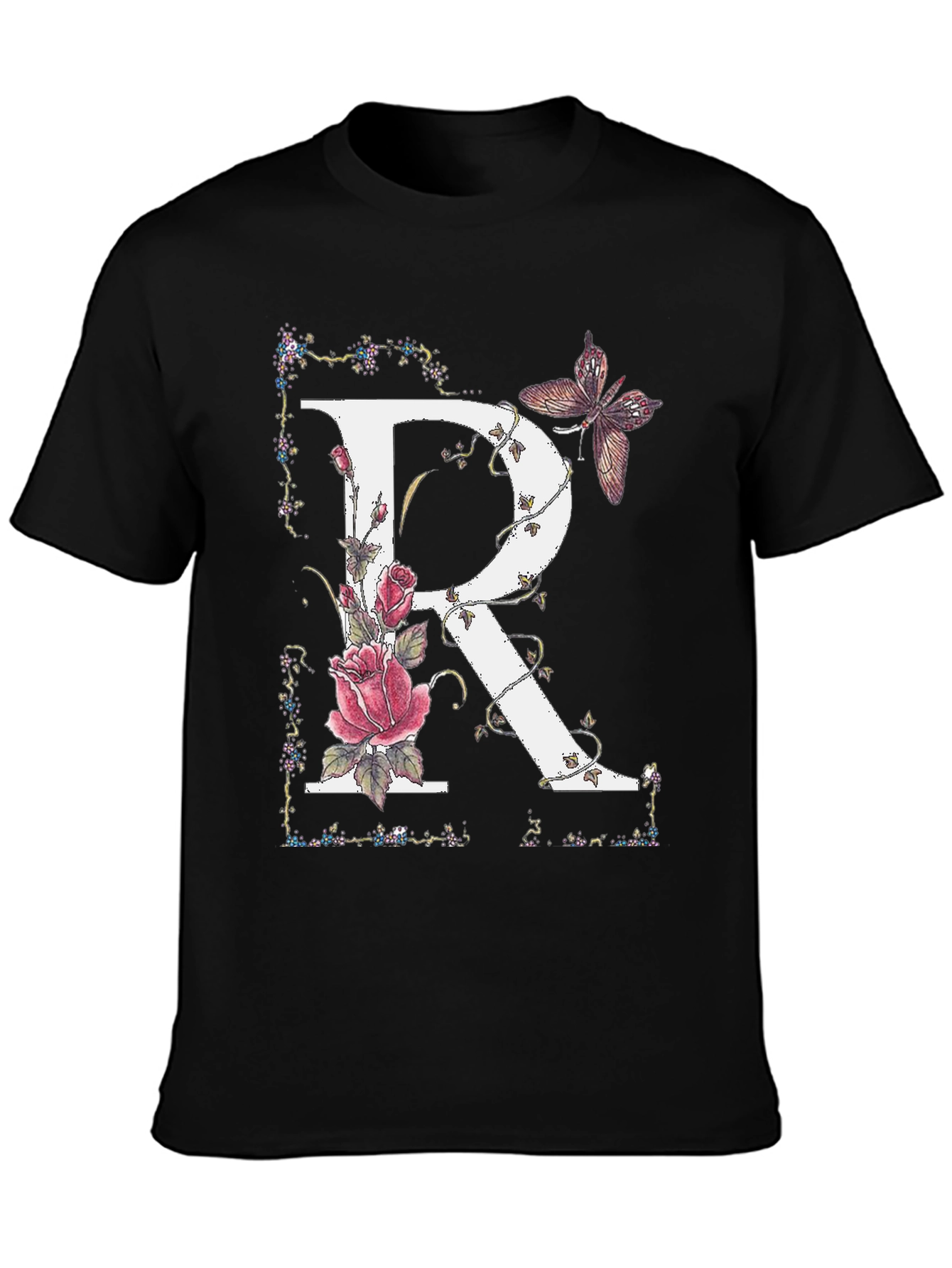 Floral Letter R Graphic Tee - Unisex