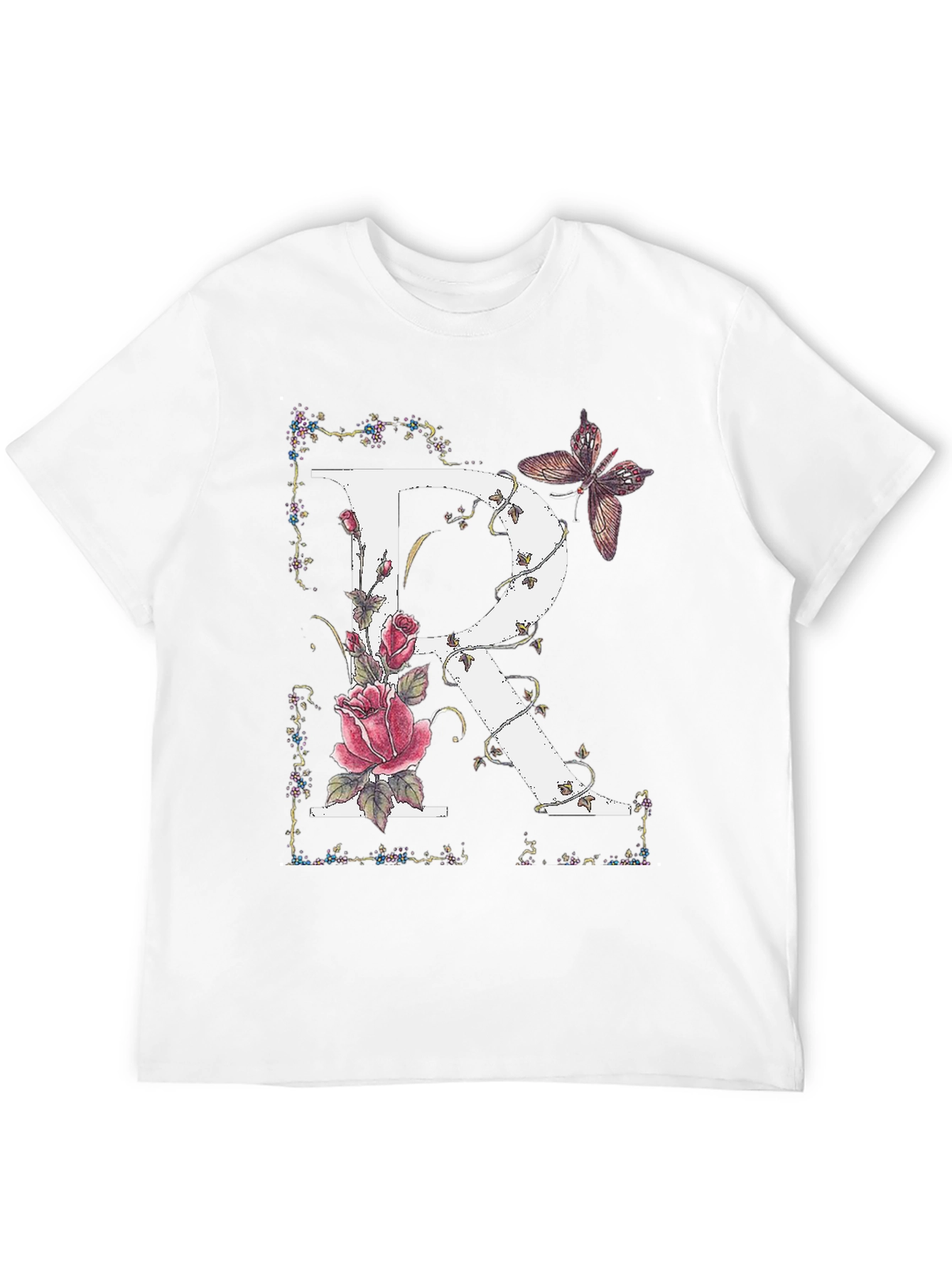Floral Letter R Graphic Tee - Unisex