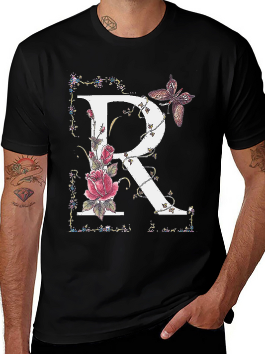 Floral Letter R Graphic Tee - Unisex