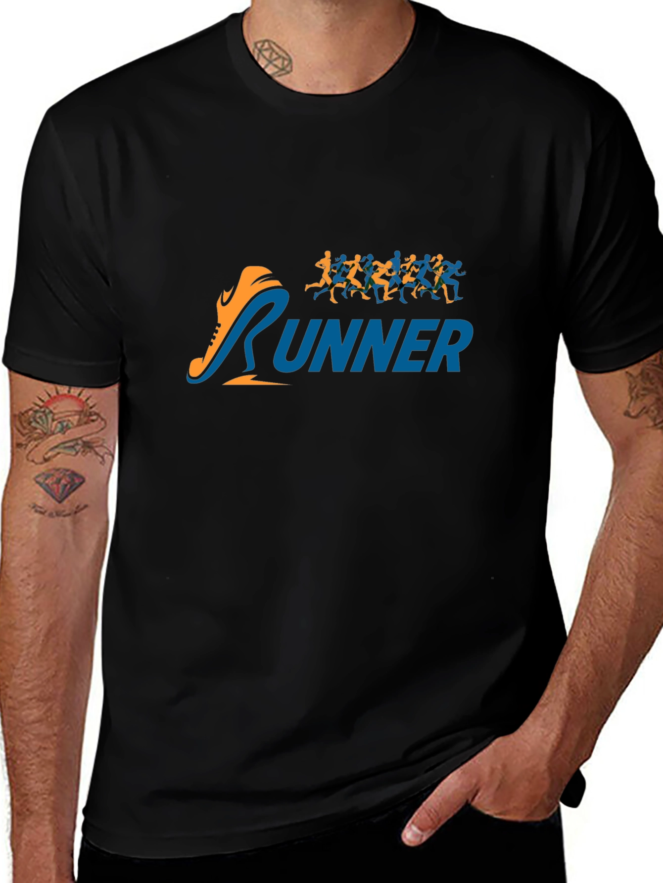 Runner Graphic Tee - Mens Black T-Shirt