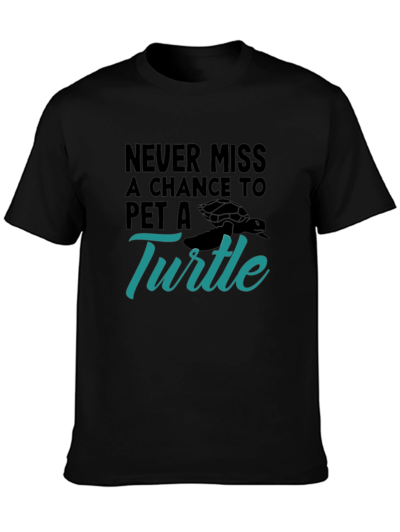 Pet A Turtle Graphic Tee - Black