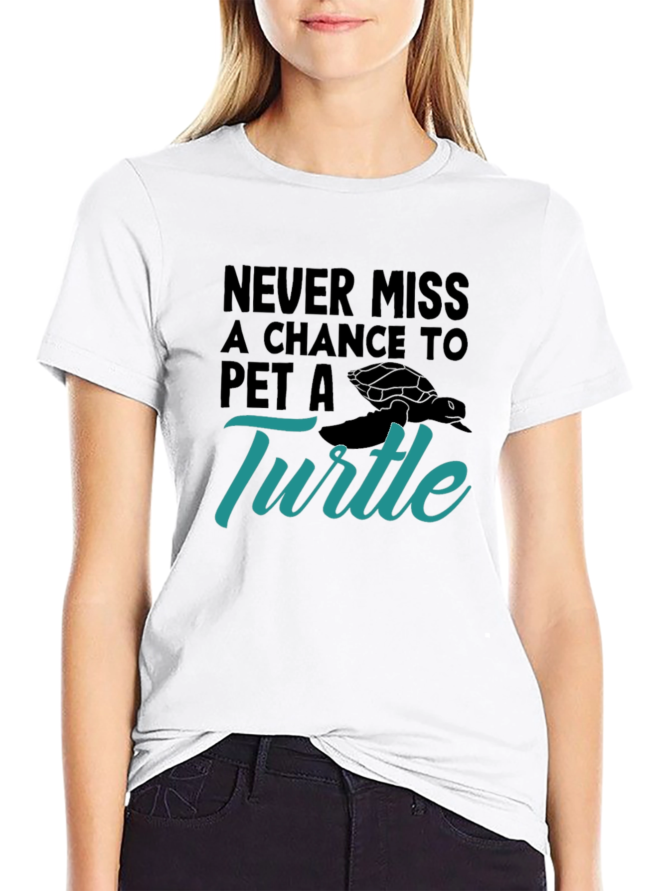 Pet A Turtle Graphic Tee - Black