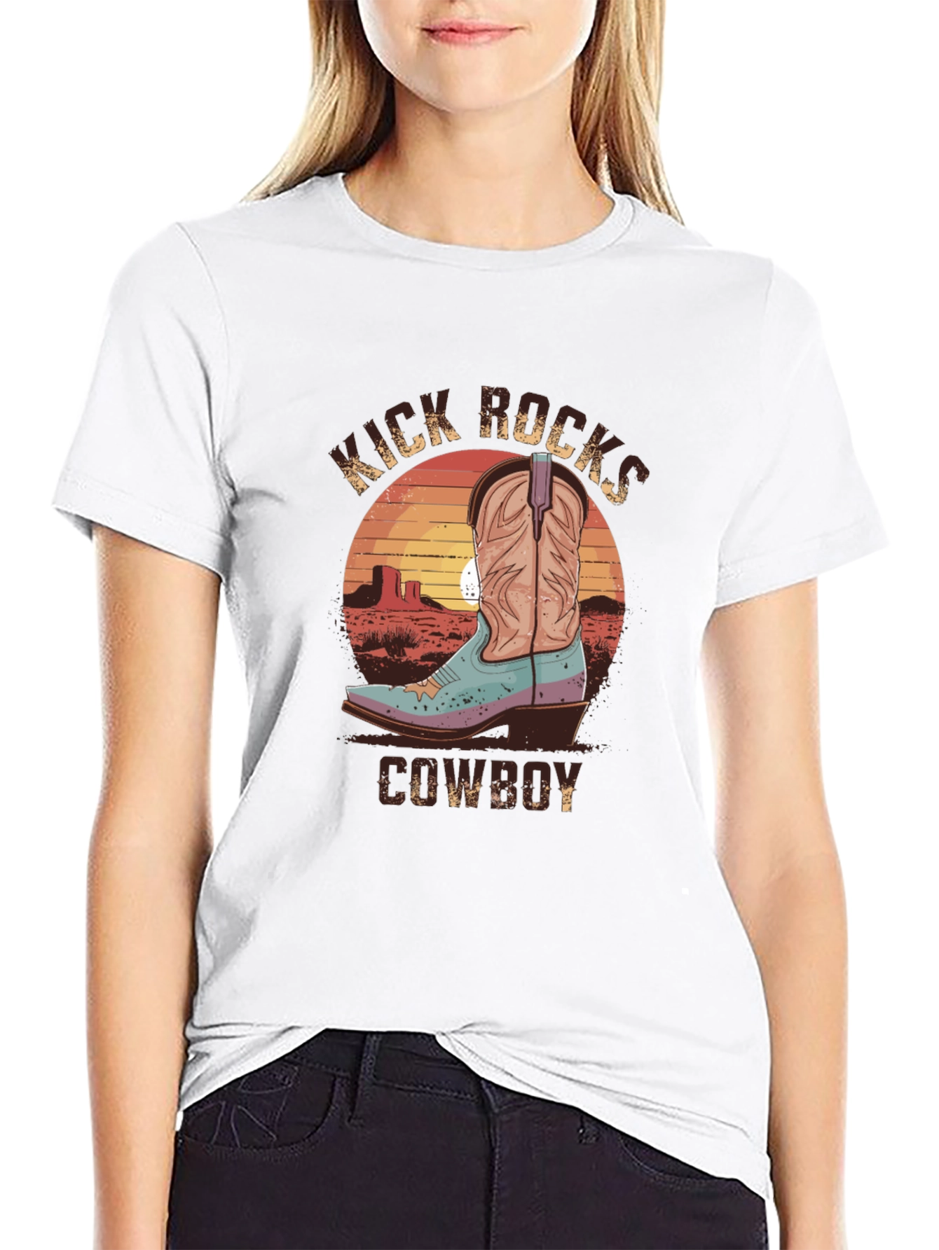 Kick Rocks Cowboy Graphic Tee