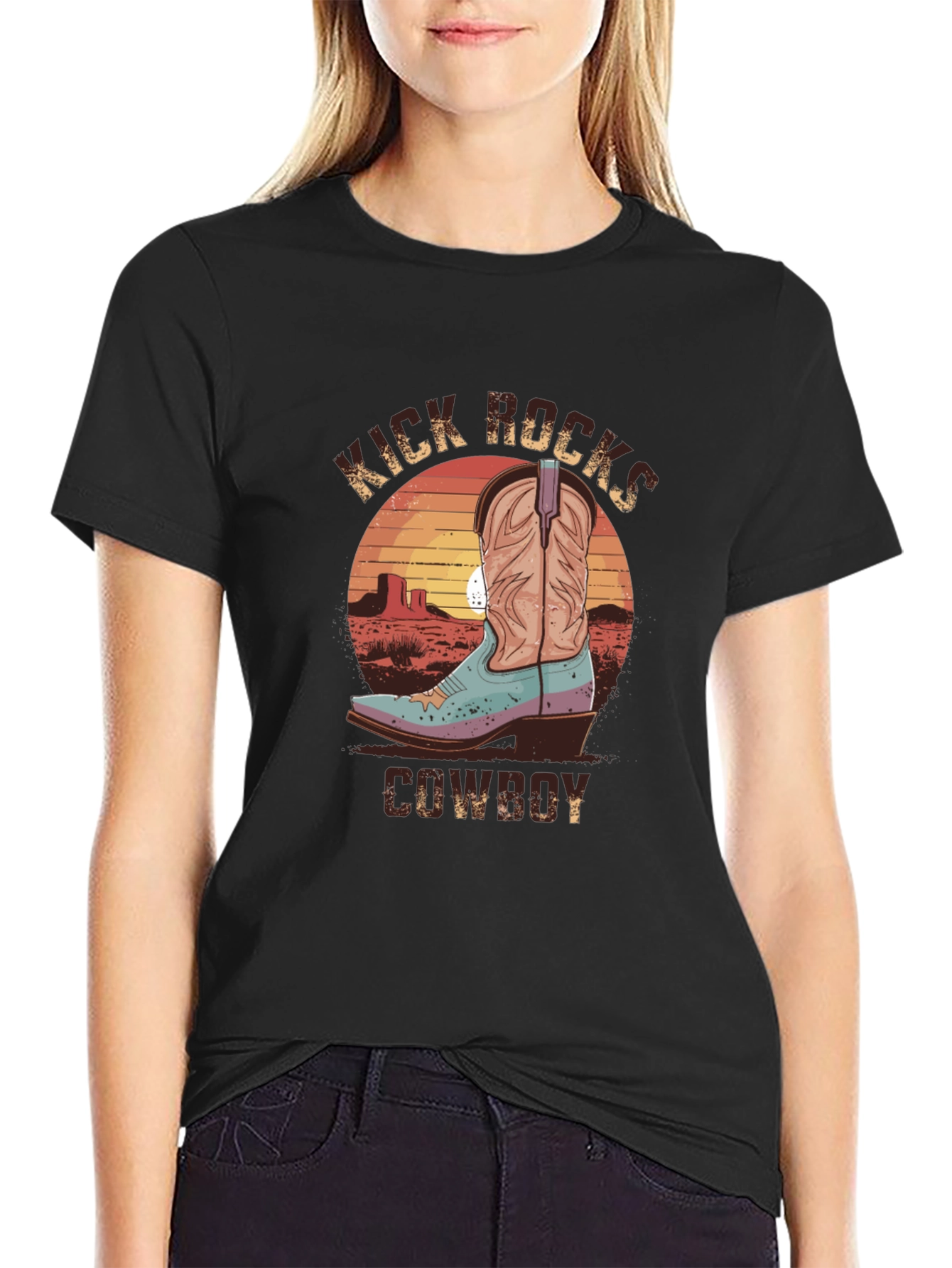 Kick Rocks Cowboy Graphic Tee