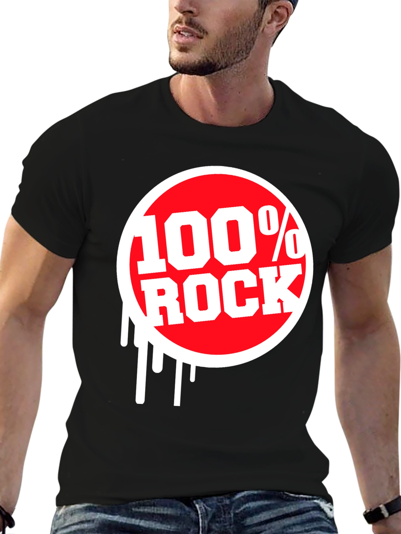 100% Rock Graphic Tee - Black