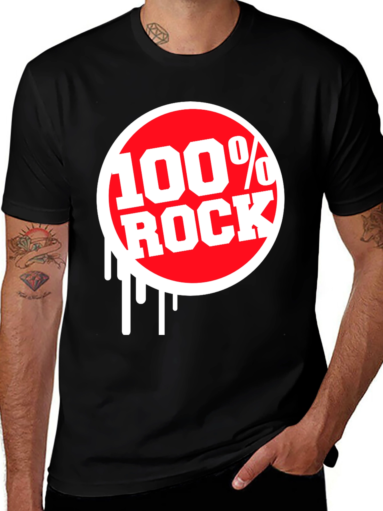 100% Rock Graphic Tee - Black