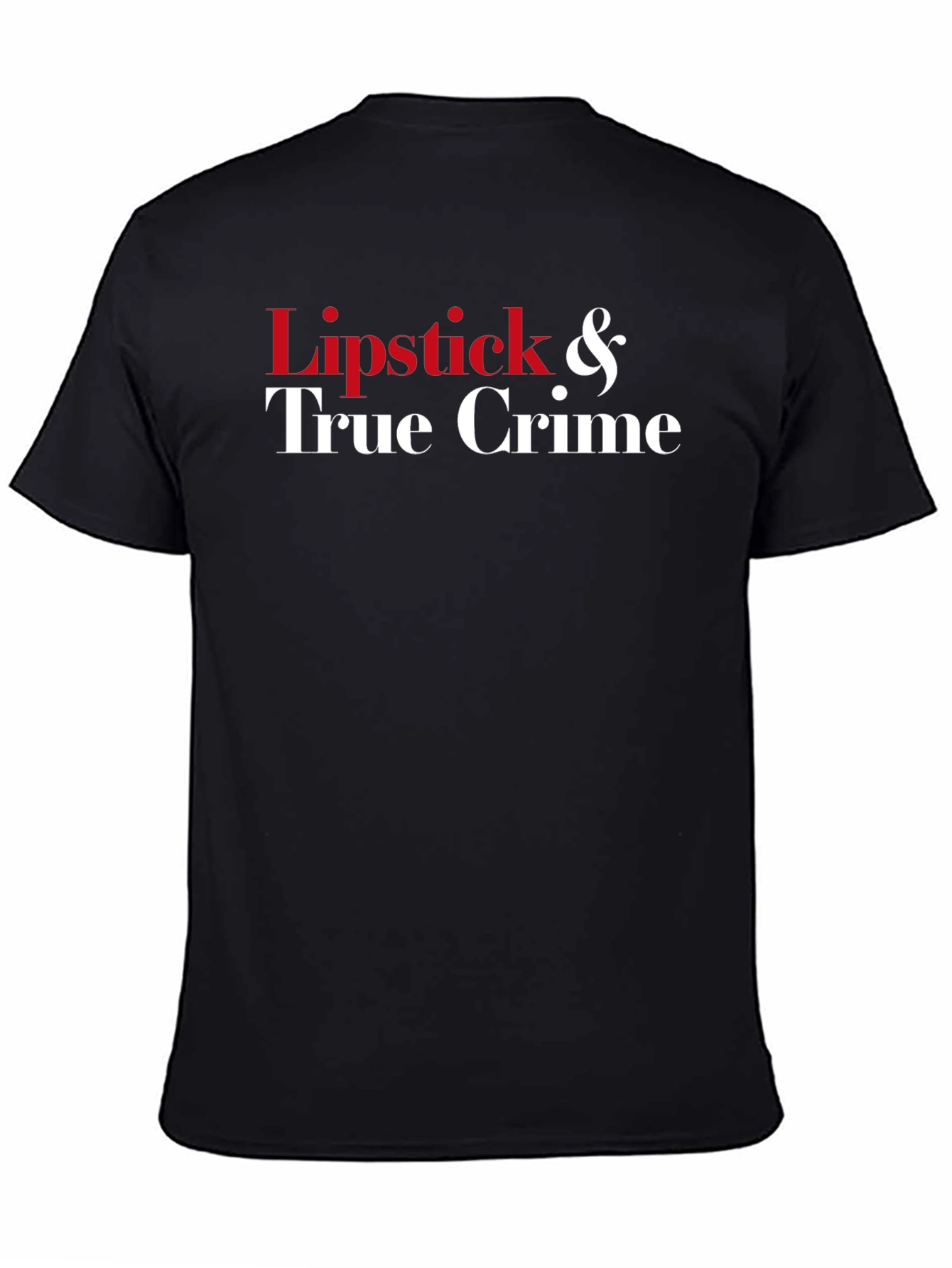 Lipstick & True Crime Graphic Tee - Black