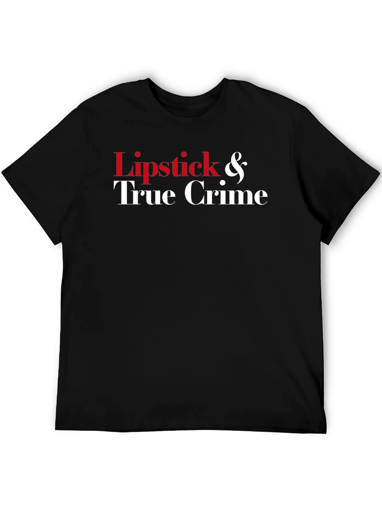 Lipstick & True Crime Graphic Tee - Black