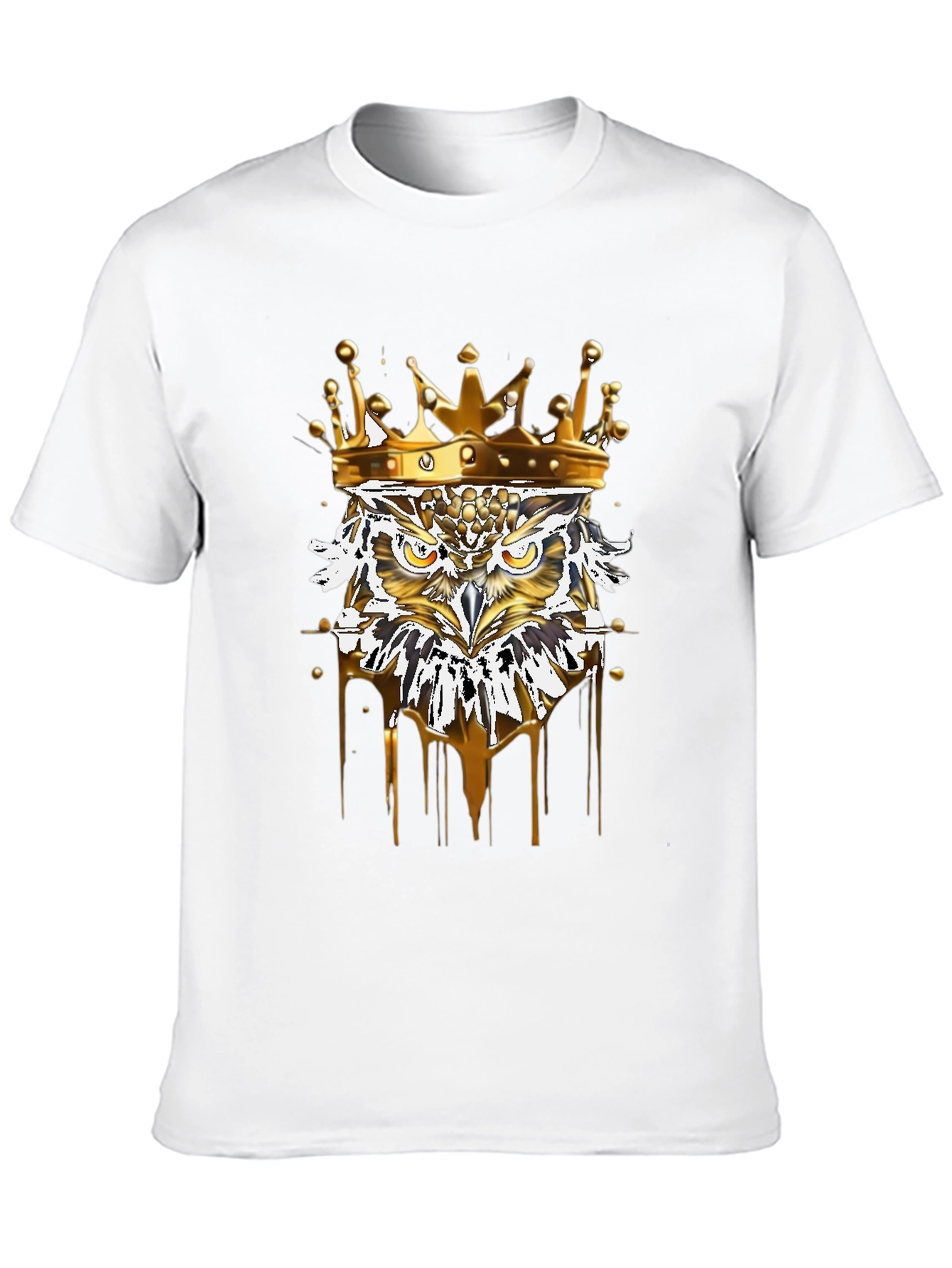 King Owl Graphic Tee - Premium Black T-Shirt